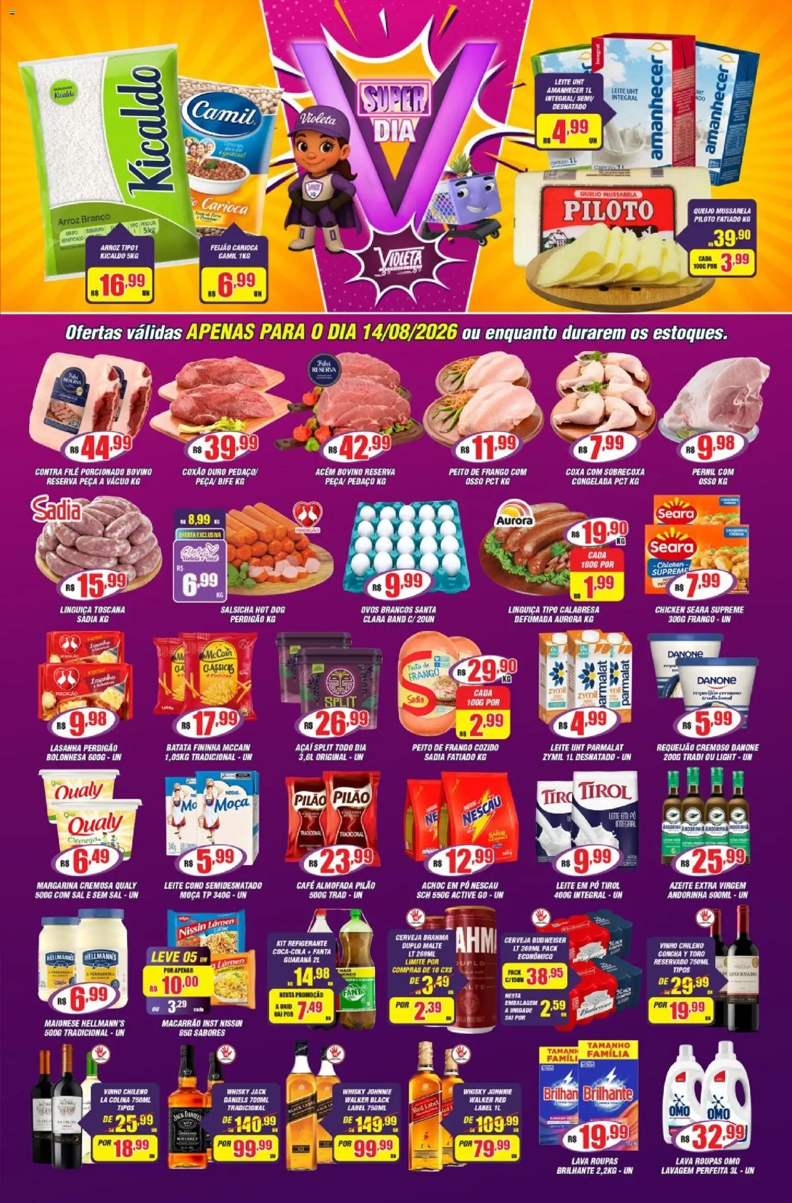 Pré-Visualização do folheto "Violeta Supermercados - Ofertas da semana" da loja Violeta Supermercados válido a partir de 14/08/2026