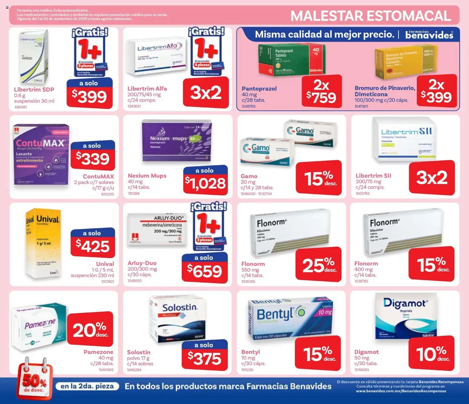 Vista previa las ofertas de la tienda Farmacia Benavides - Farmacia Benavides catálogo desde el 01/09/2026 