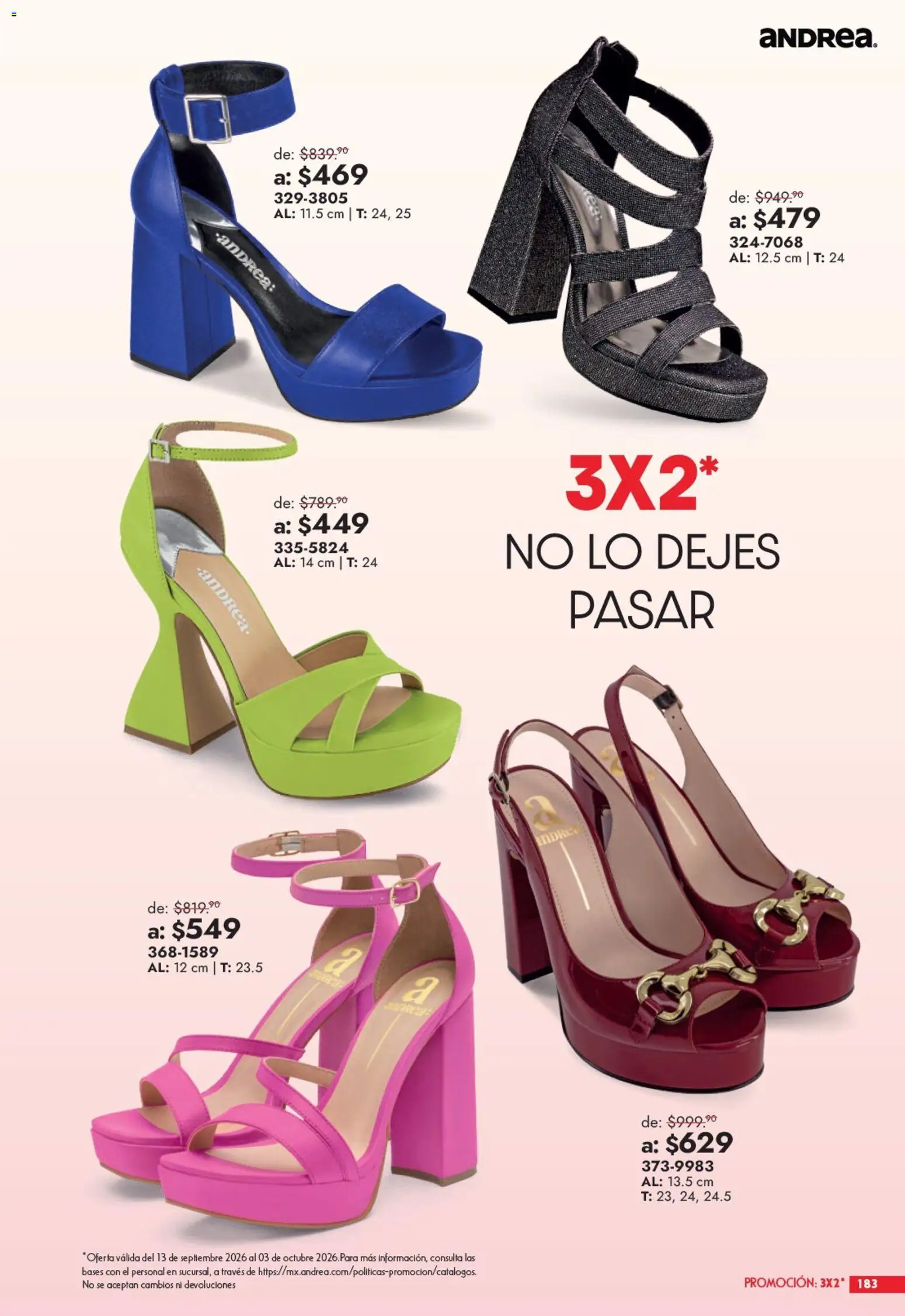 Vista previa las ofertas de la tienda Andrea - Andrea catálogo Outlet desde el 13/09/2026 