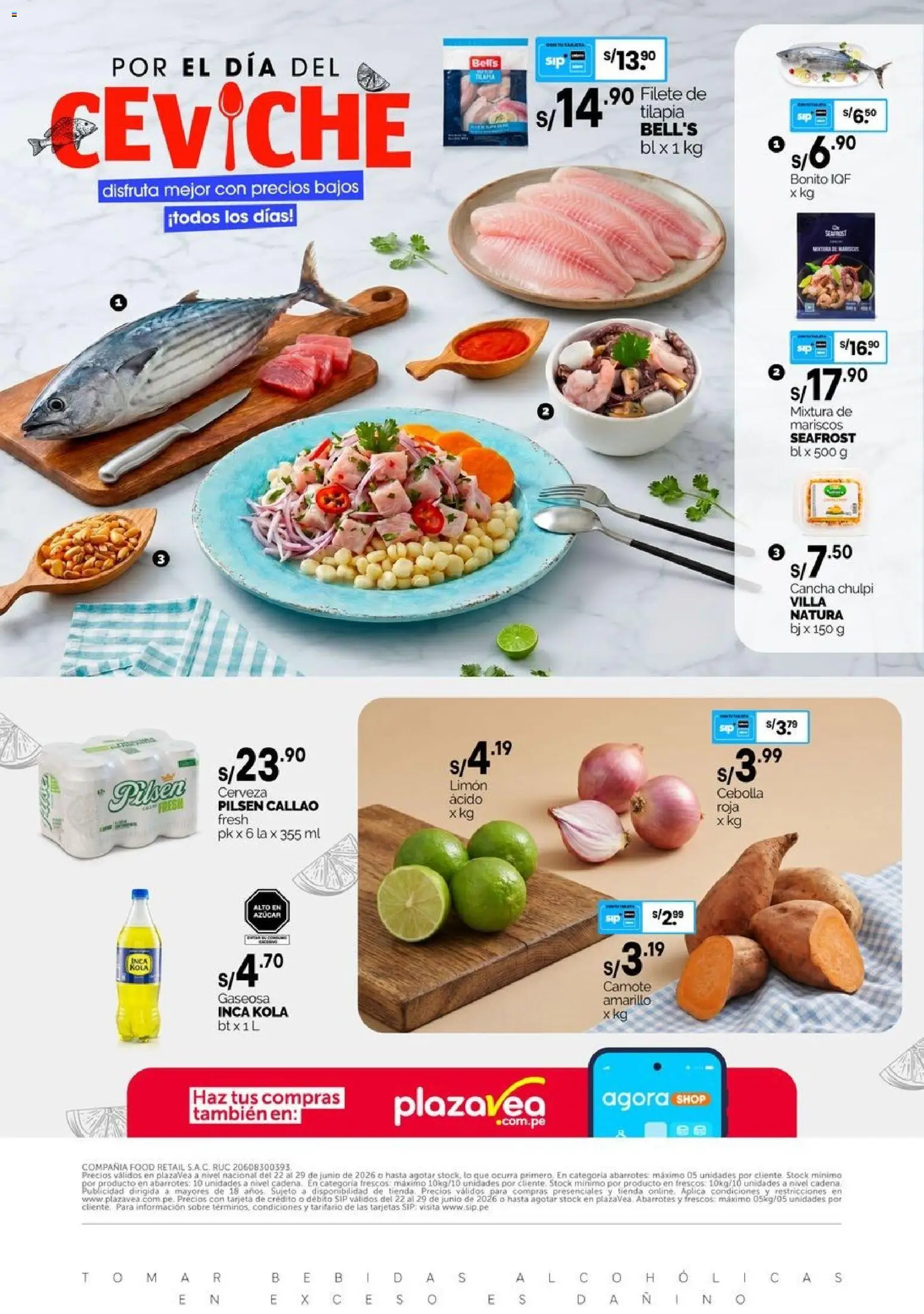 Vista previa de Catálogo Plaza Vea - AVISO CEVICHE de la tienda Plaza Vea válido desde 22/06/2026