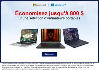 Preview of leaflet Canada Computers circulaire from shop Canada Computers is valid from Sep 18, 2026