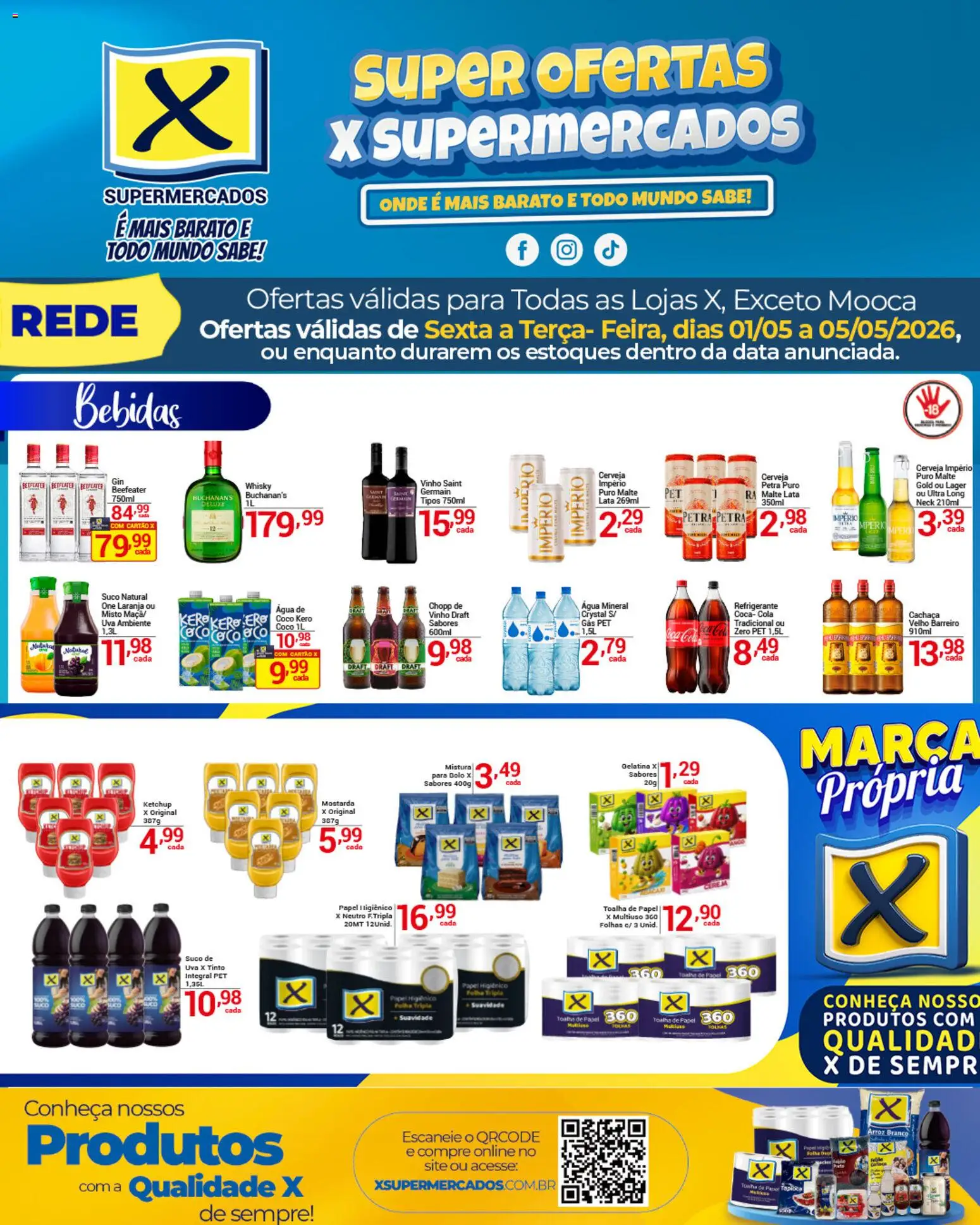 Pré-Visualização do folheto "X Supermercados - Ofertas da semana" da loja X Supermercados válido a partir de 01/05/2026