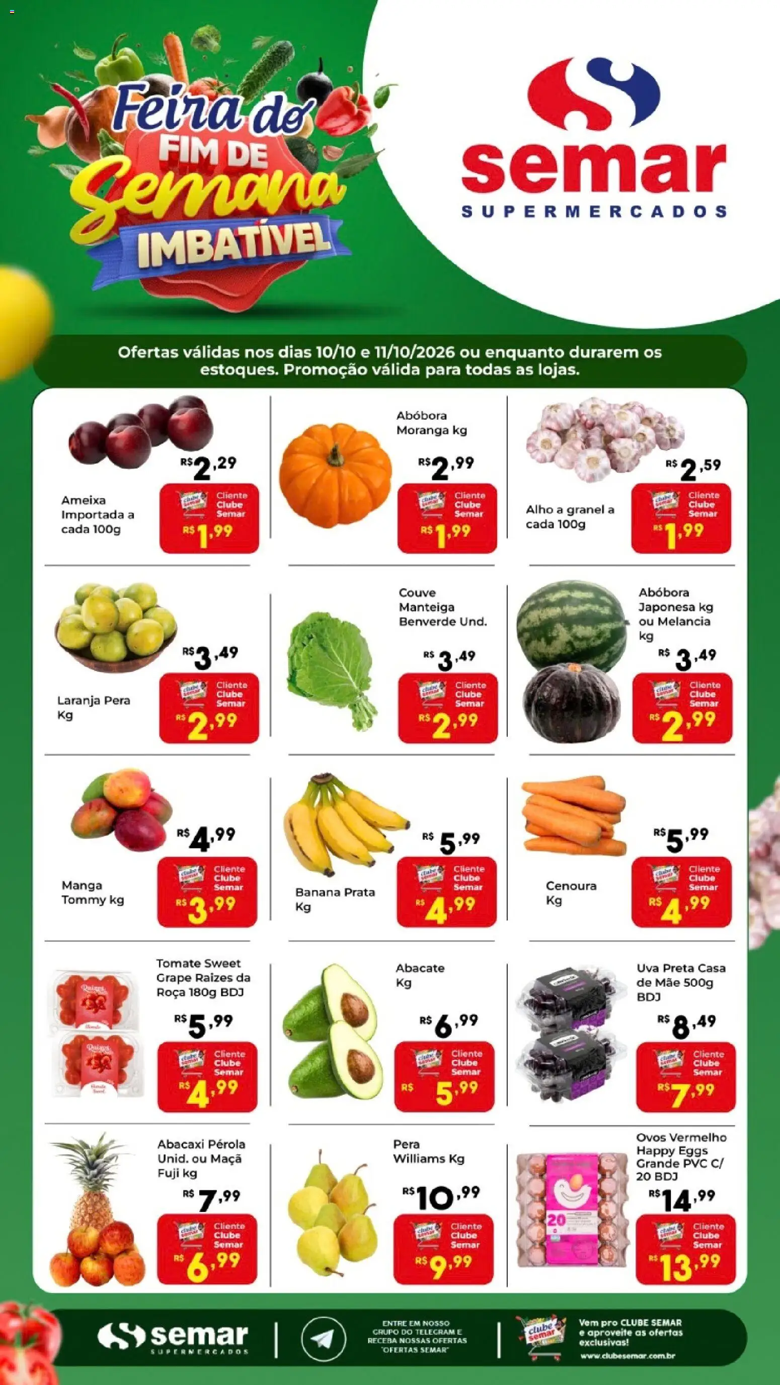 Pré-Visualização do folheto "Semar Supermercado ofertas Feira" da loja Semar Supermercado válido a partir de 10/10/2026