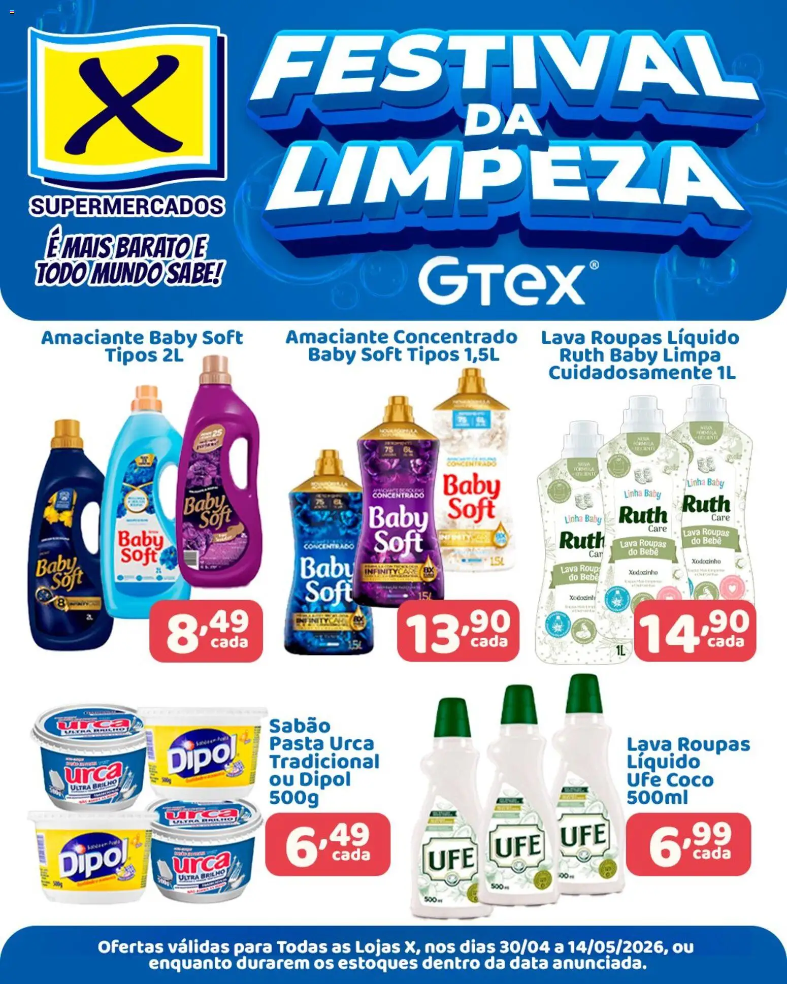 Pré-Visualização do folheto "X Supermercados ofertas da Limpeza" da loja X Supermercados válido a partir de 30/04/2026