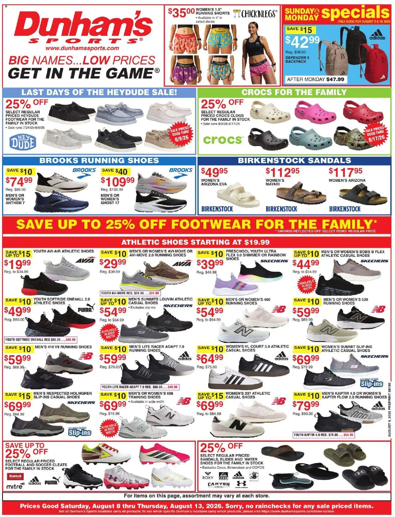 Ad Preview of Dunham's Sports Dunham's Sports Weekly Ad from 08/07/2026