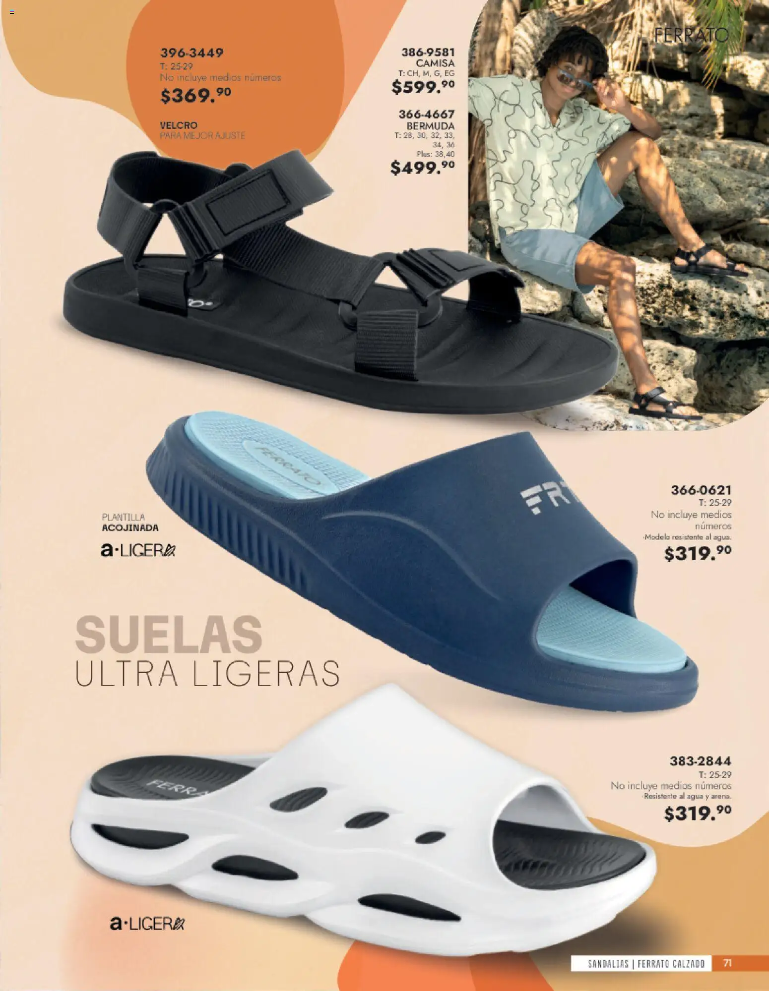 Vista previa las ofertas de la tienda Andrea - Andrea catálogo Calzado Caballero desde el 24/05/2026 - Agua, Camisa, Sandalias, Bermuda