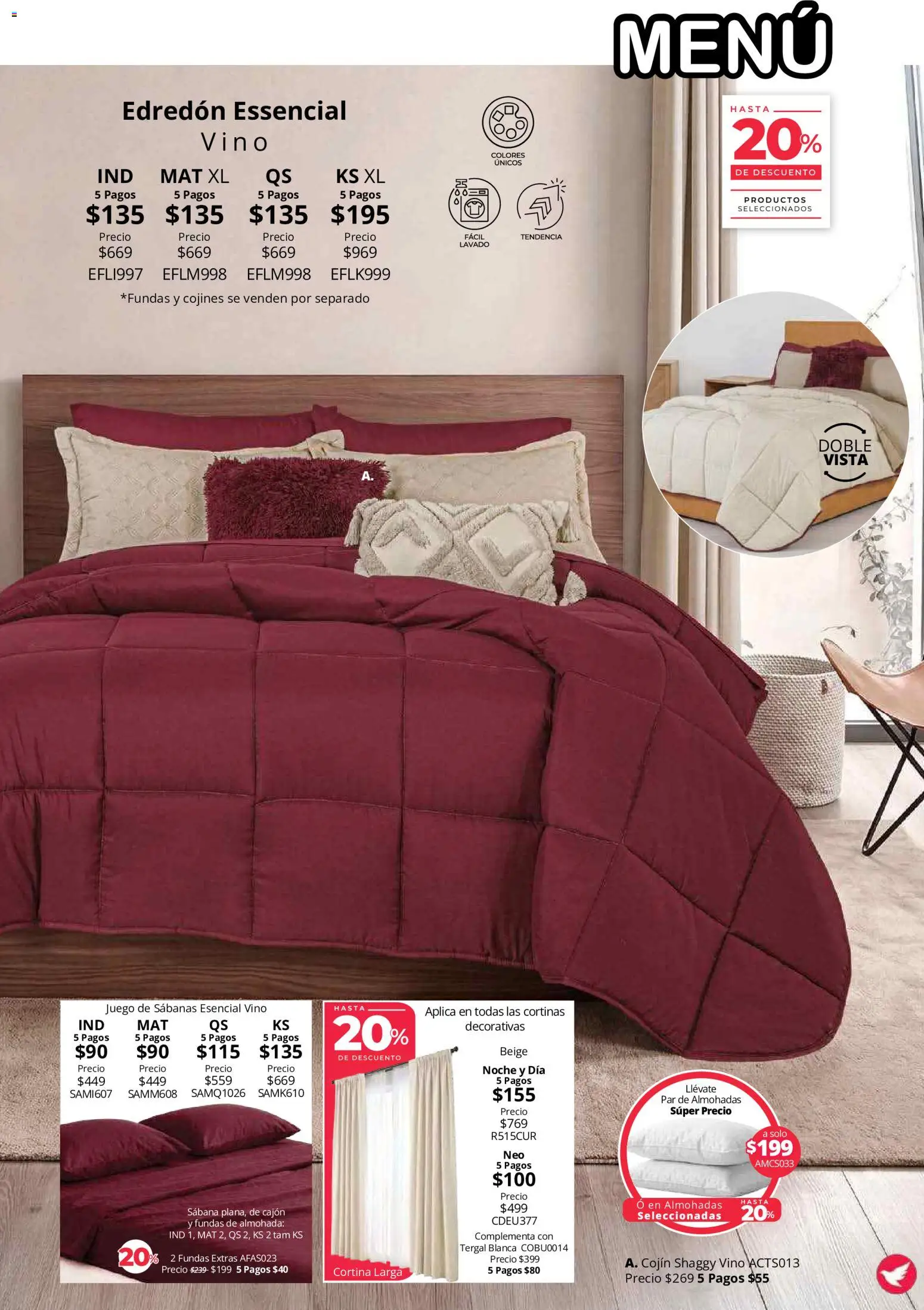 Vista previa las ofertas de la tienda Colchas Concord - Colchas Concord catálogo desde el 01/08/2026 - Juego, Almohada, Sabanas, Vino, Cortinas
