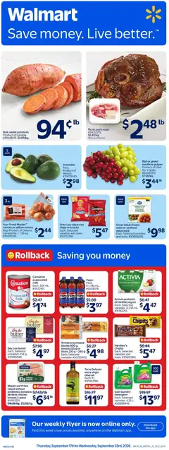 Preview of leaflet Walmart weekly flyer from shop Walmart is valid from Sep 17, 2026