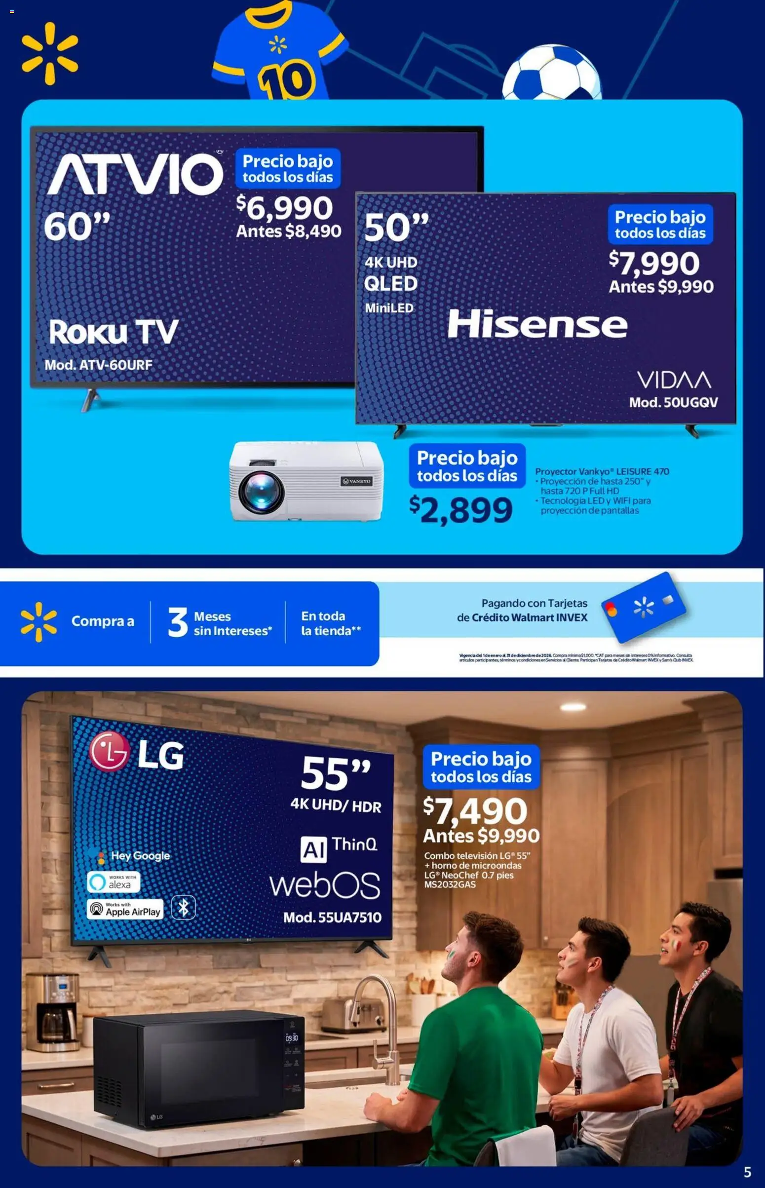 Vista previa las ofertas de la tienda Walmart - Walmart folleto El mejor doblete para papá desde el 11/05/2026 - Pantallas, Microondas, Horno de microondas, Proyector, Televisión, Horno