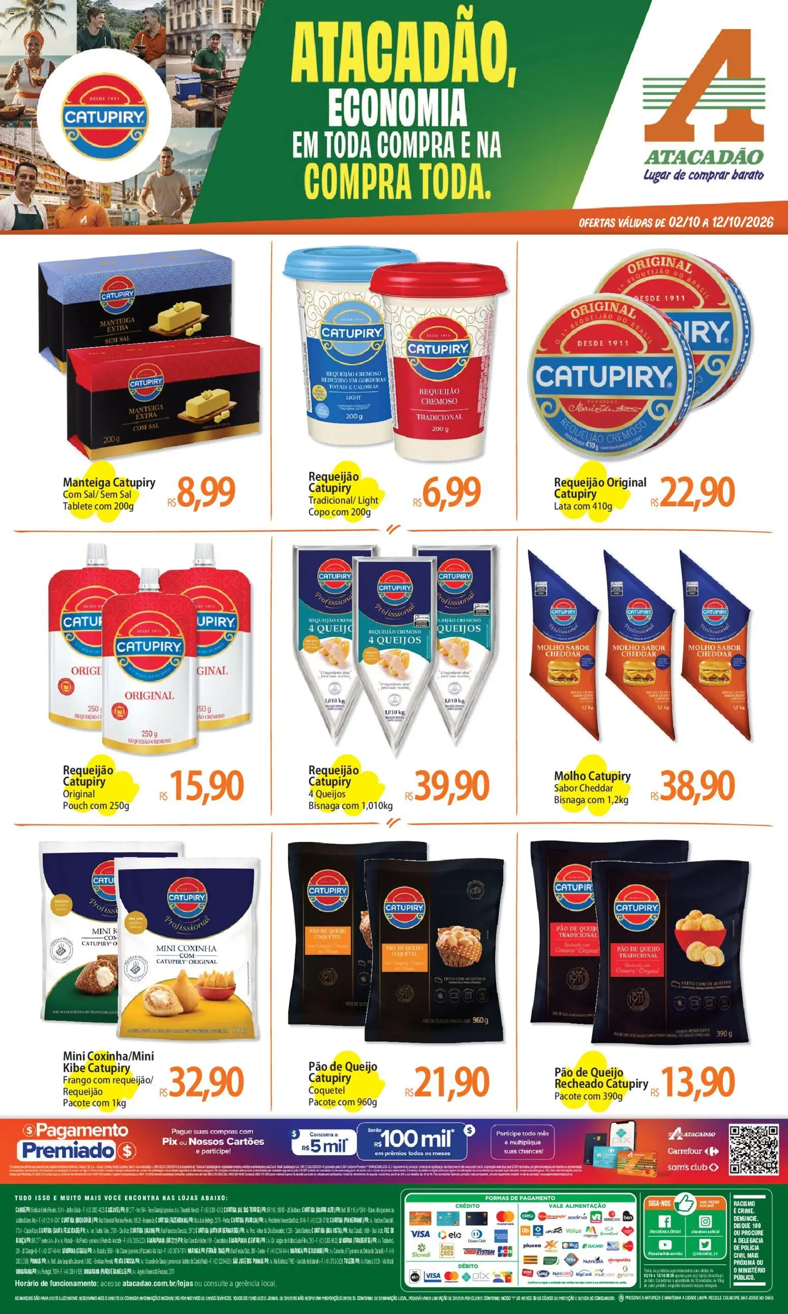 Pré-Visualização do folheto "Atacadão ofertas - PR" da loja Atacadão válido a partir de 02/10/2026 - Sal, Pão de queijo, Pão, Queijo, Frango, Cheddar, Requeijão, Pó