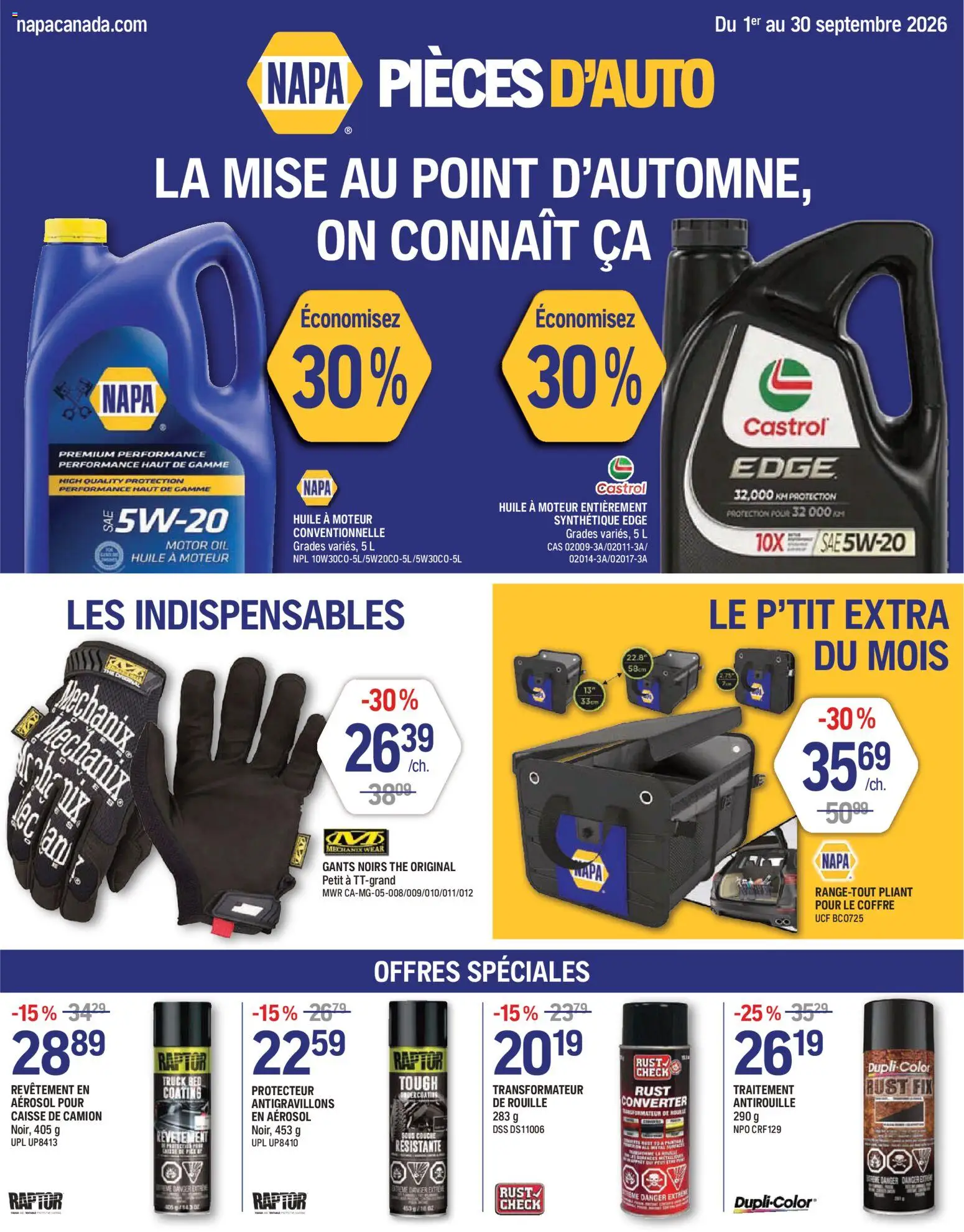 Preview of leaflet NAPA Auto Parts circulaire from shop NAPA Auto Parts is valid from Sep 01, 2026