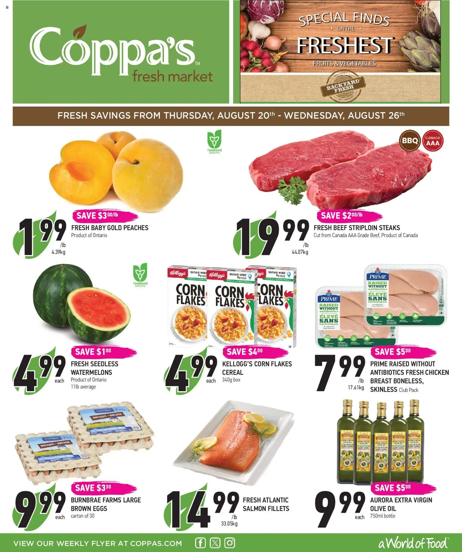 Preview of leaflet Coppas Fresh Market weekly flyer / circulaire from shop Coppas Fresh Market is valid from Aug 20, 2026