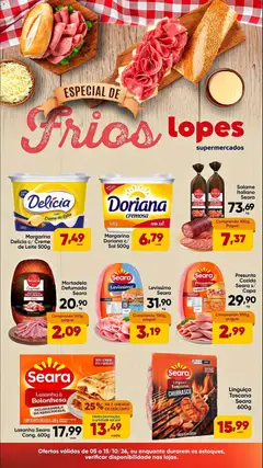 Pré-Visualização do folheto "Lopes Supermercados ofertas Frios" da loja Lopes Supermercados válido a partir de 05/10/2026