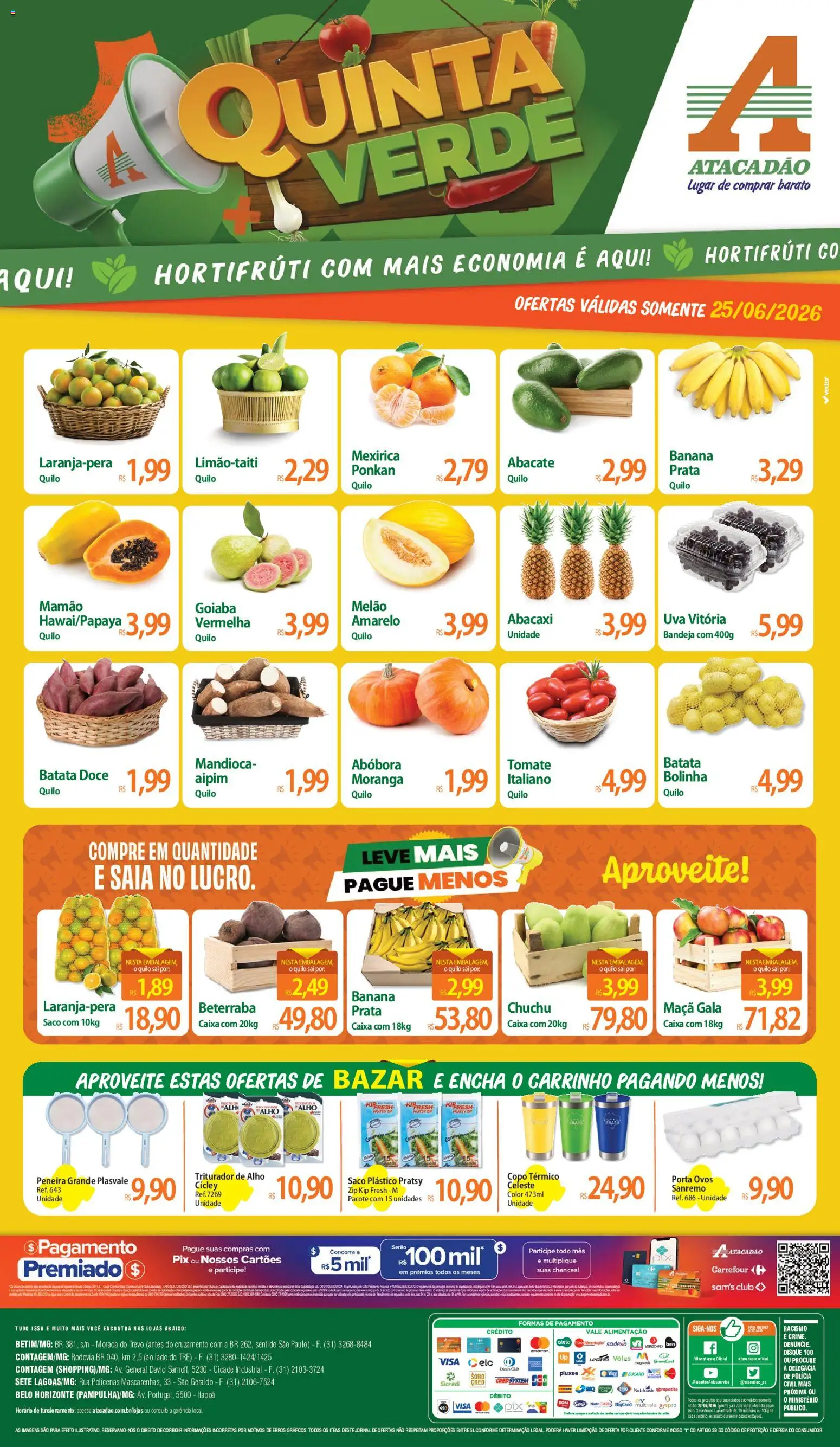 Pré-Visualização do folheto "Atacadão ofertas - MG" da loja Atacadão válido a partir de 25/06/2026