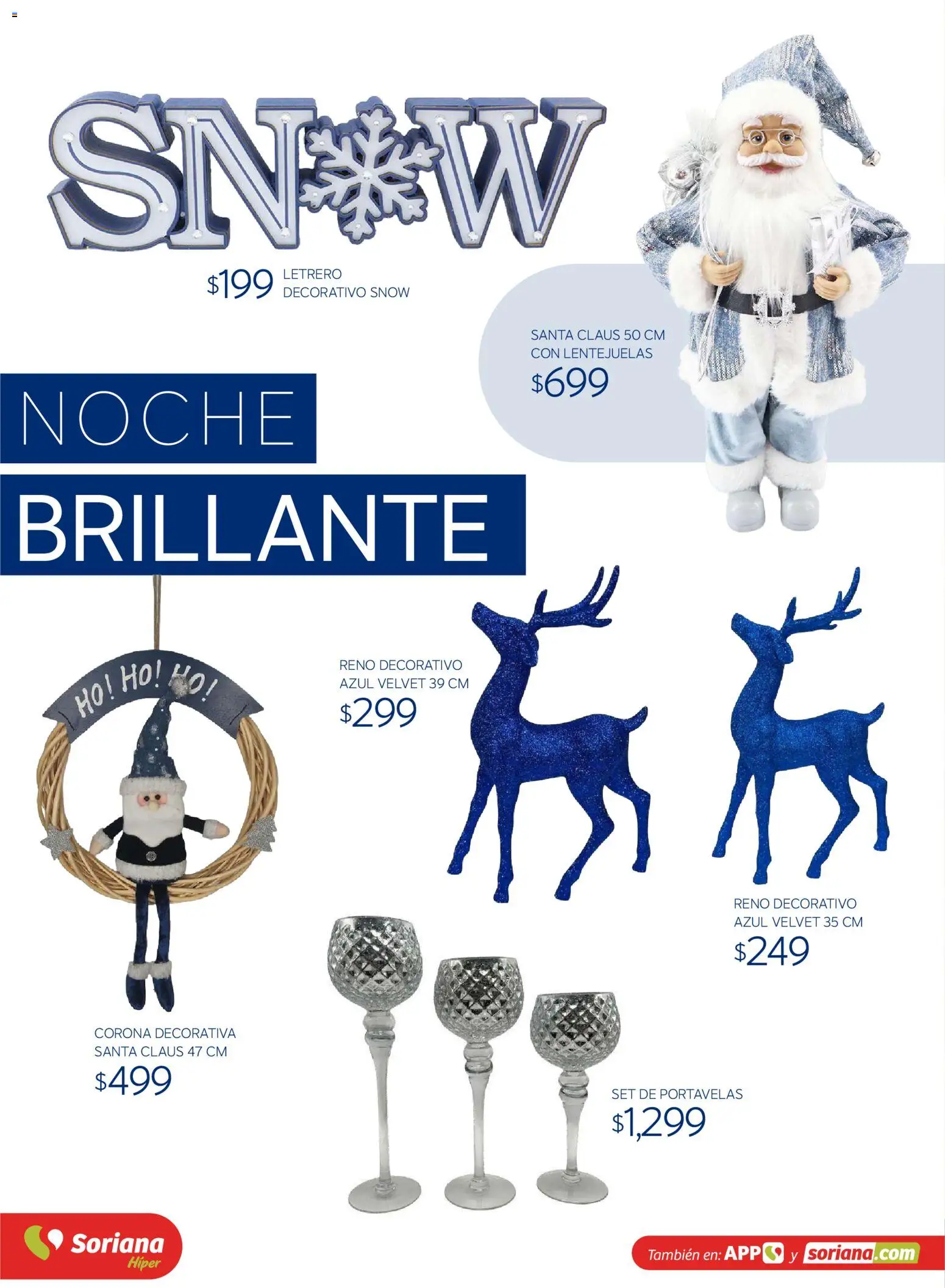 Vista previa las ofertas de la tienda Soriana - Soriana Híper - Decoracion Navideña desde el 30/09/2026 - Lentejuelas