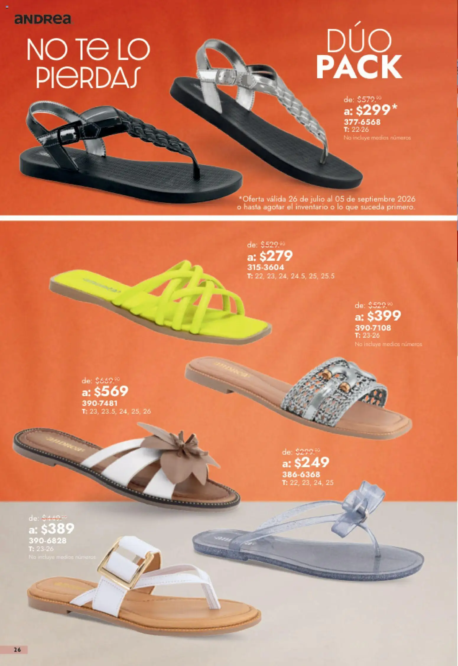 Vista previa las ofertas de la tienda Andrea - Andrea catálogo Outlet desde el 26/07/2026 