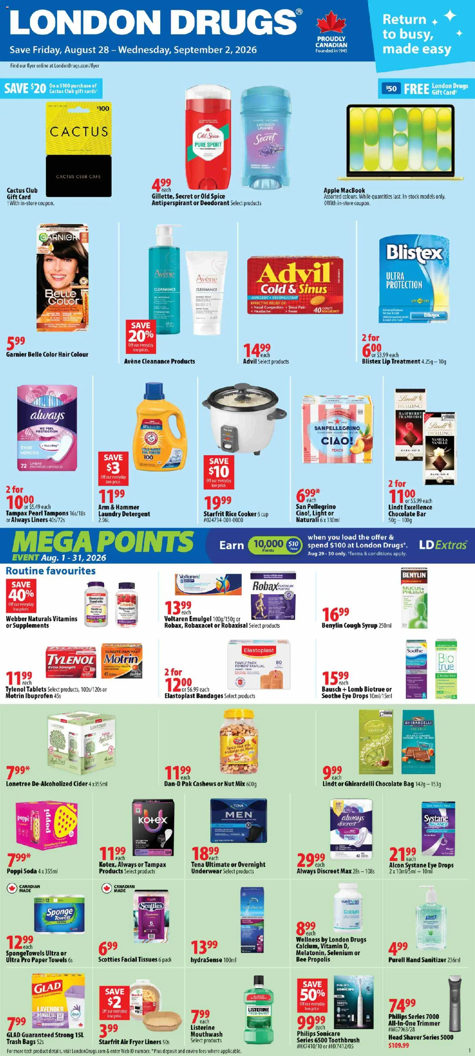 Preview of leaflet London Drugs weekly flyer / circulaire from shop London Drugs is valid from Aug 28, 2026