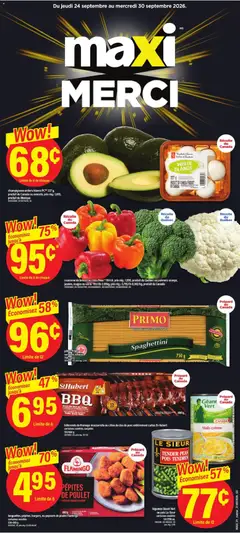 Un aperçu du dépliant Maxi weekly flyer / circulaire du magasin Maxi est valide à partir 24 sept. 2026