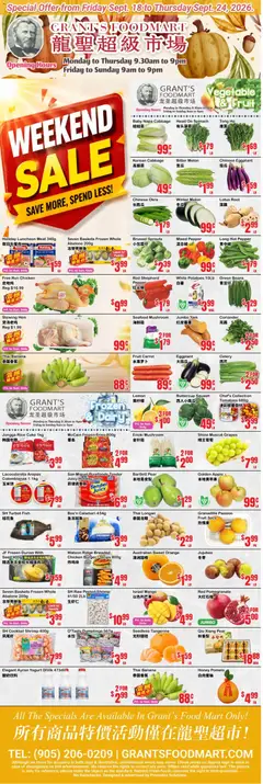 Preview of leaflet Oceans weekly flyer - Grant’s Foodmart from shop Oceans is valid from Sep 18, 2026