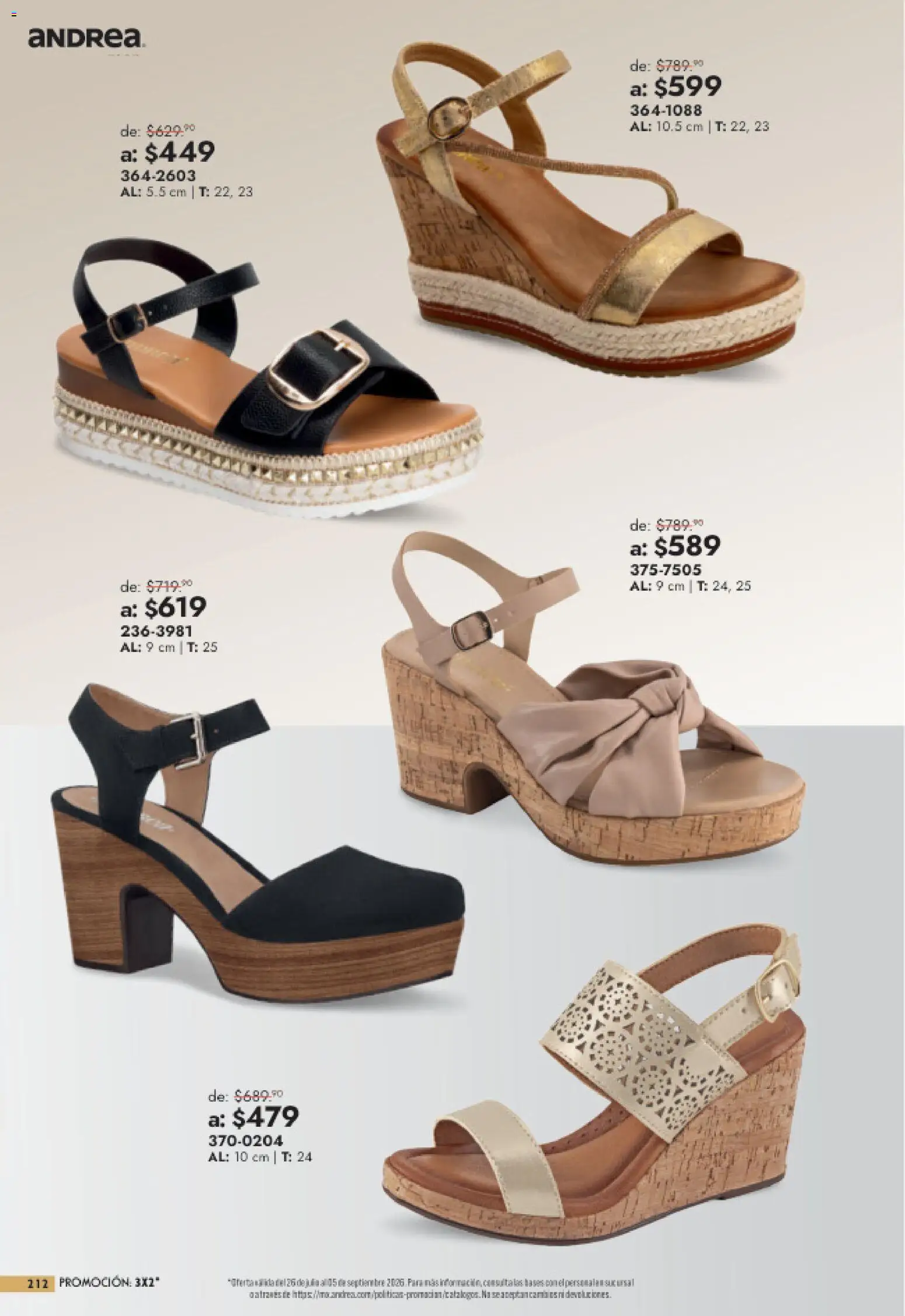 Vista previa las ofertas de la tienda Andrea - Andrea catálogo Outlet desde el 26/07/2026 