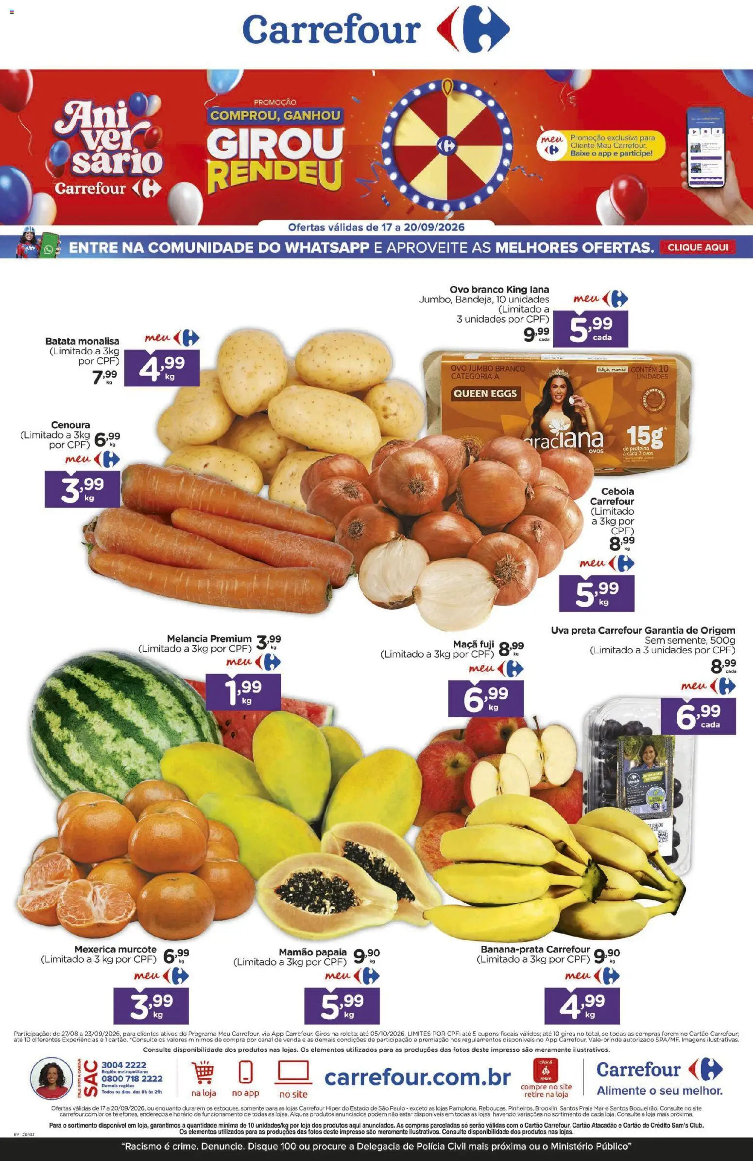 Pré-Visualização do folheto "Carrefour ofertas FLV" da loja Carrefour válido a partir de 17/09/2026
