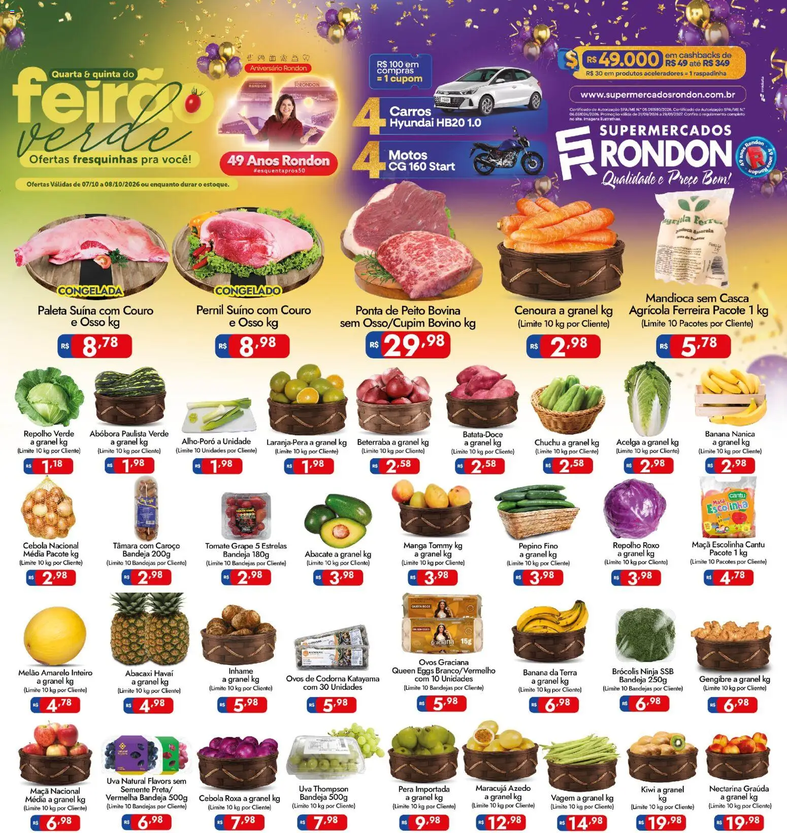 Pré-Visualização do folheto "Supermercados Rondon - Ofertas da semana" da loja Supermercados Rondon válido a partir de 07/10/2026