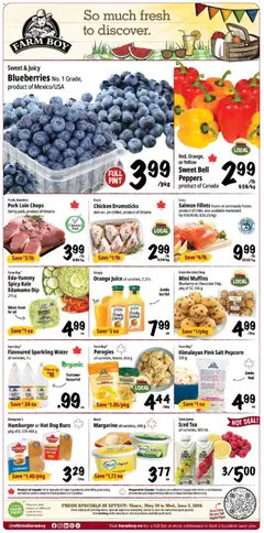 Un aperçu du dépliant Farm Boy weekly flyer / circulaire du magasin Farm Boy est valide à partir 28 mai 2026