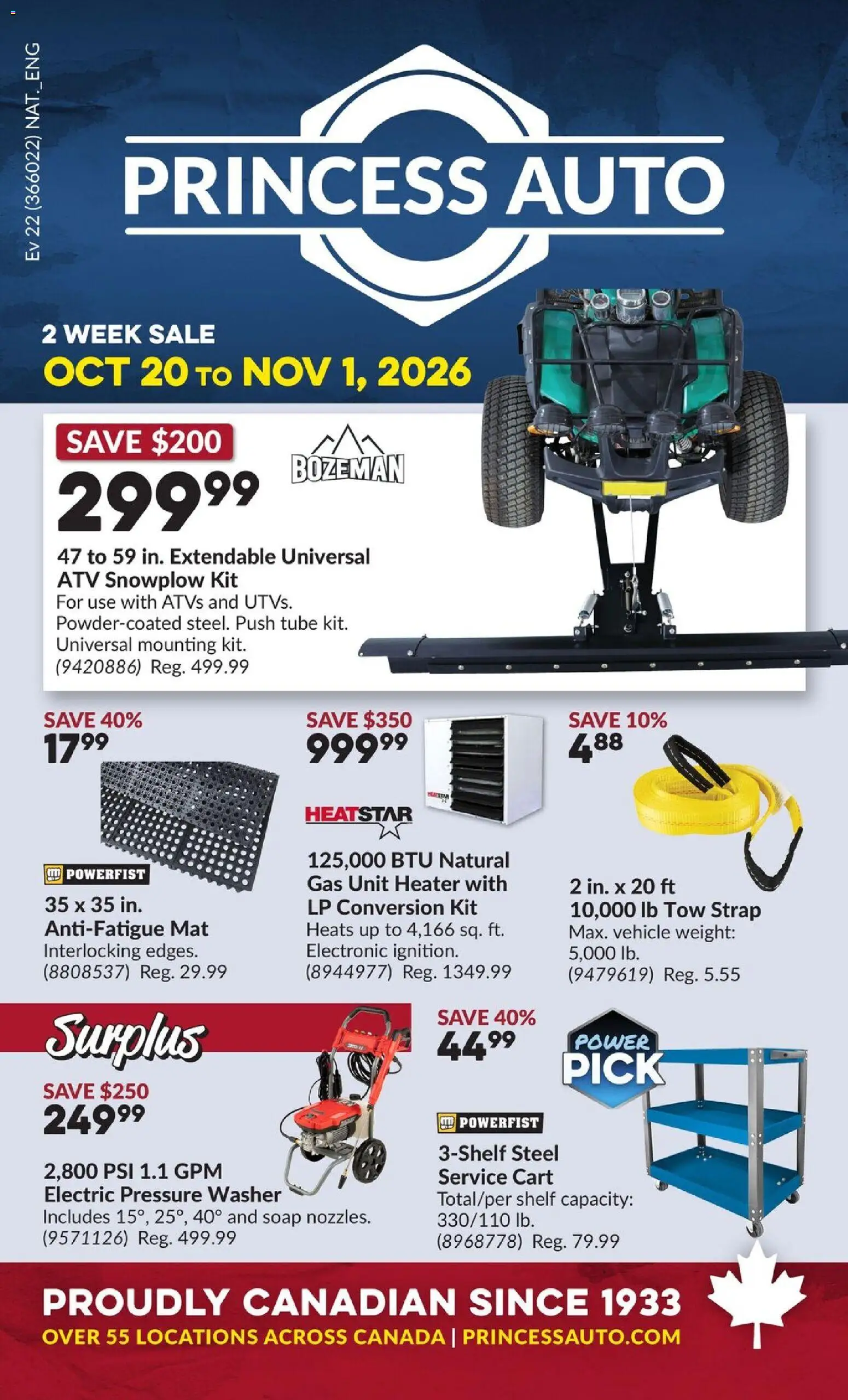 Preview of leaflet Princess Auto flyer - 2 Week Sale! from shop Princess Auto is valid from Oct 20, 2026