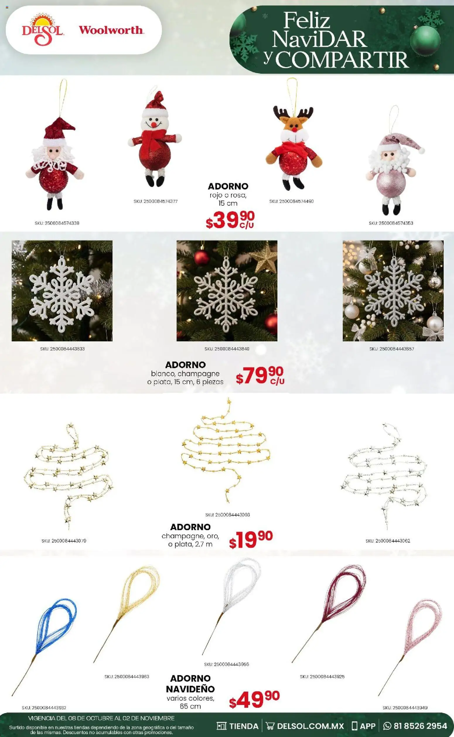 Vista previa las ofertas de la tienda Del Sol y Woolworth - Del Sol y Woolworth - Feliz NaviDar y Compartir desde el 08/10/2026 