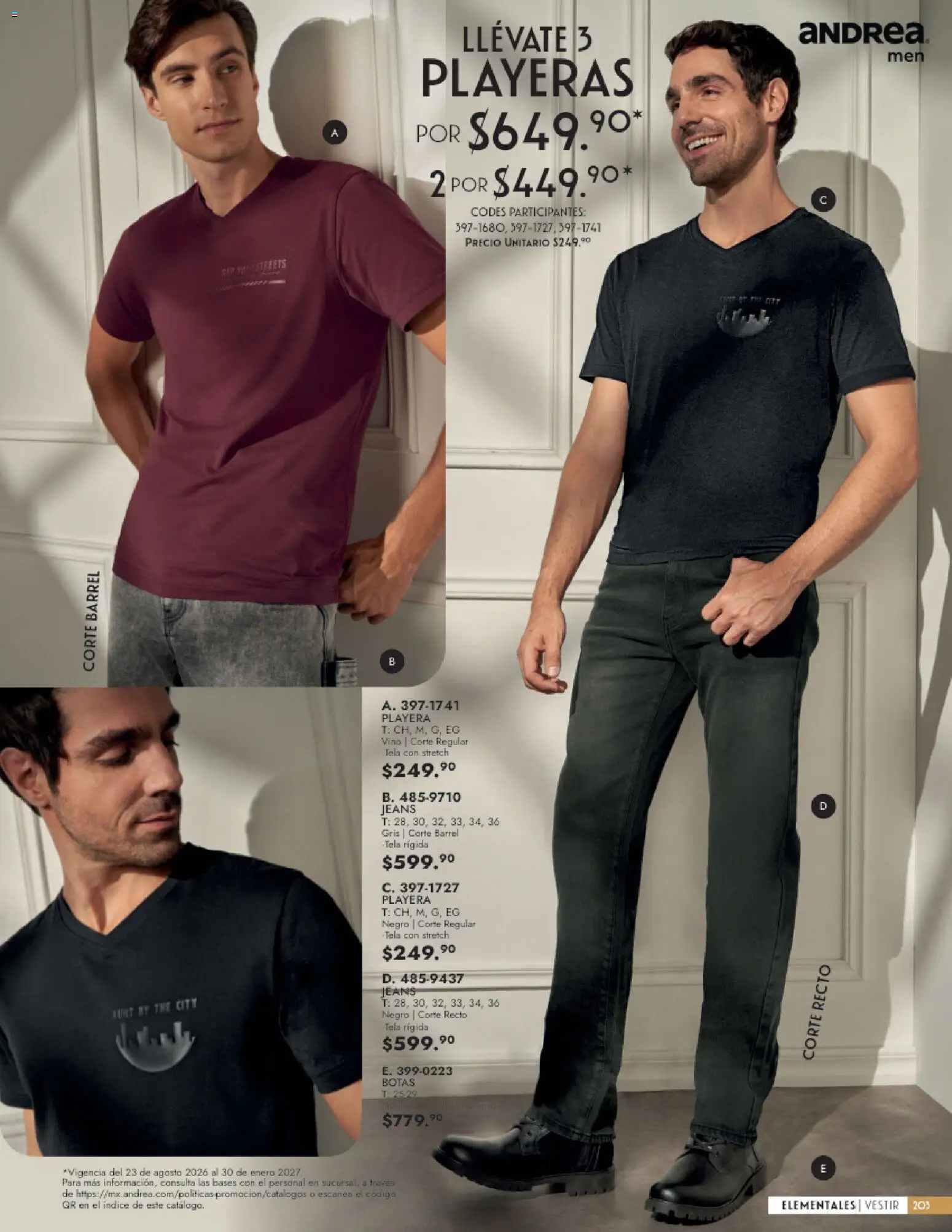 Vista previa las ofertas de la tienda Andrea - Andrea catálogo Vestir Caballero desde el 23/08/2026 
