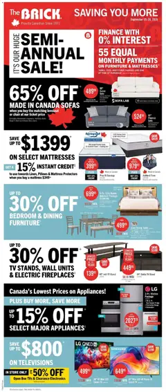 Preview of leaflet The Brick weekly flyer / circulaire from shop The Brick is valid from Sep 25, 2026