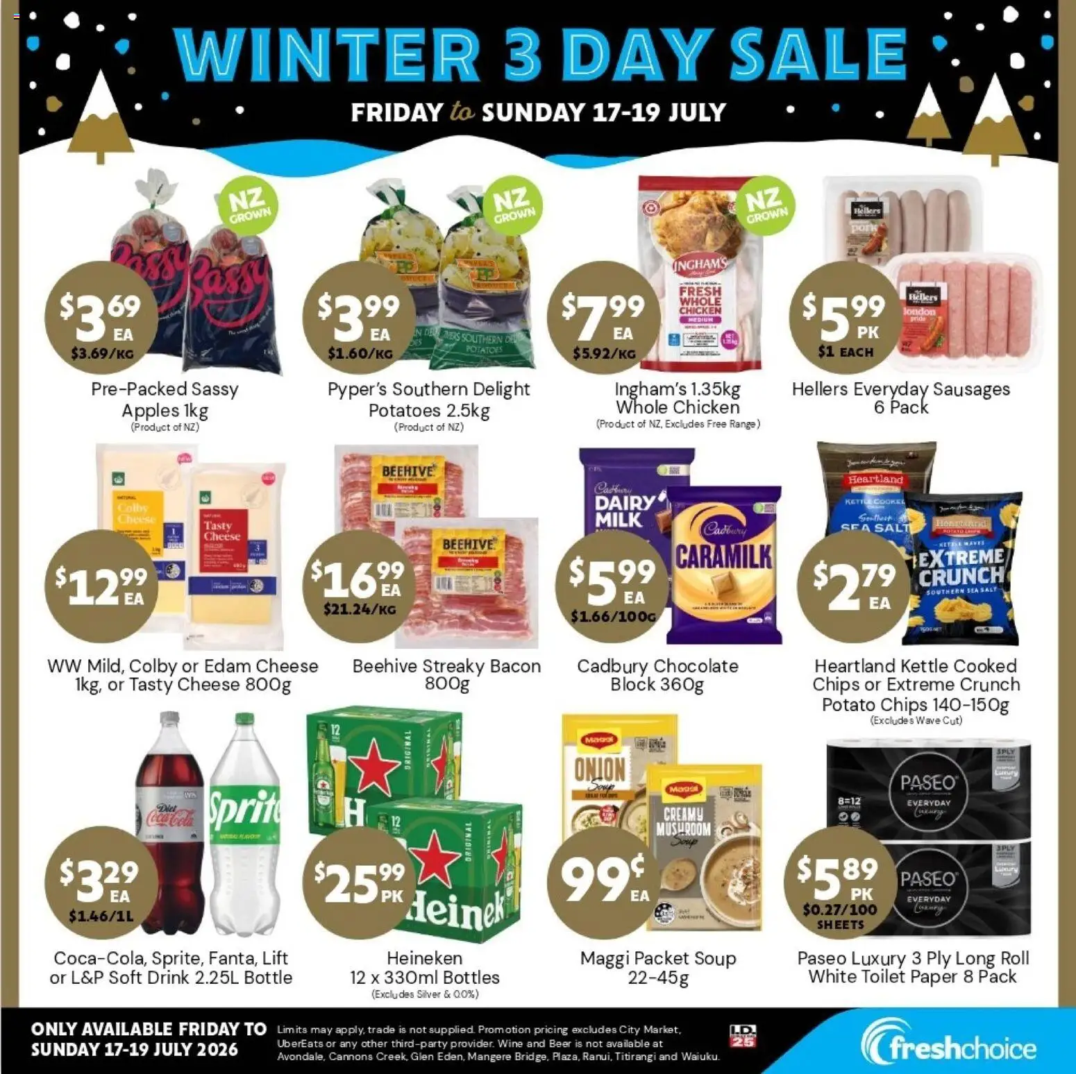 Preview of catalogue FreshChoice Winter 3 day sale from shop FreshChoice valid 17 Jul 2026