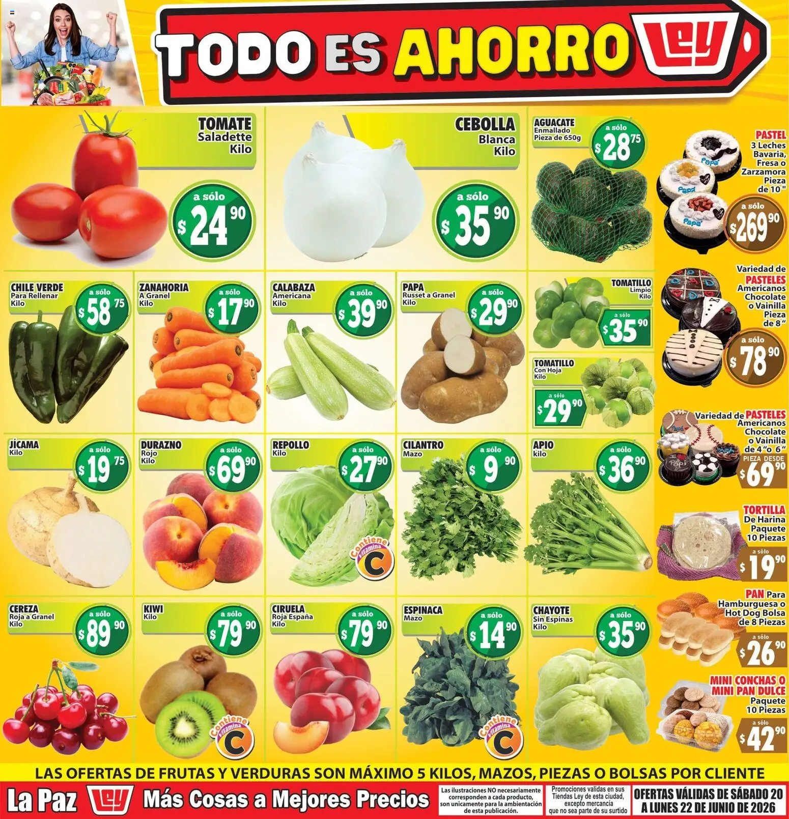 Vista previa las ofertas de la tienda Casa Ley - Casa Ley folleto Las ofertas de frutas y verdunas La Paz desde el 20/06/2026 