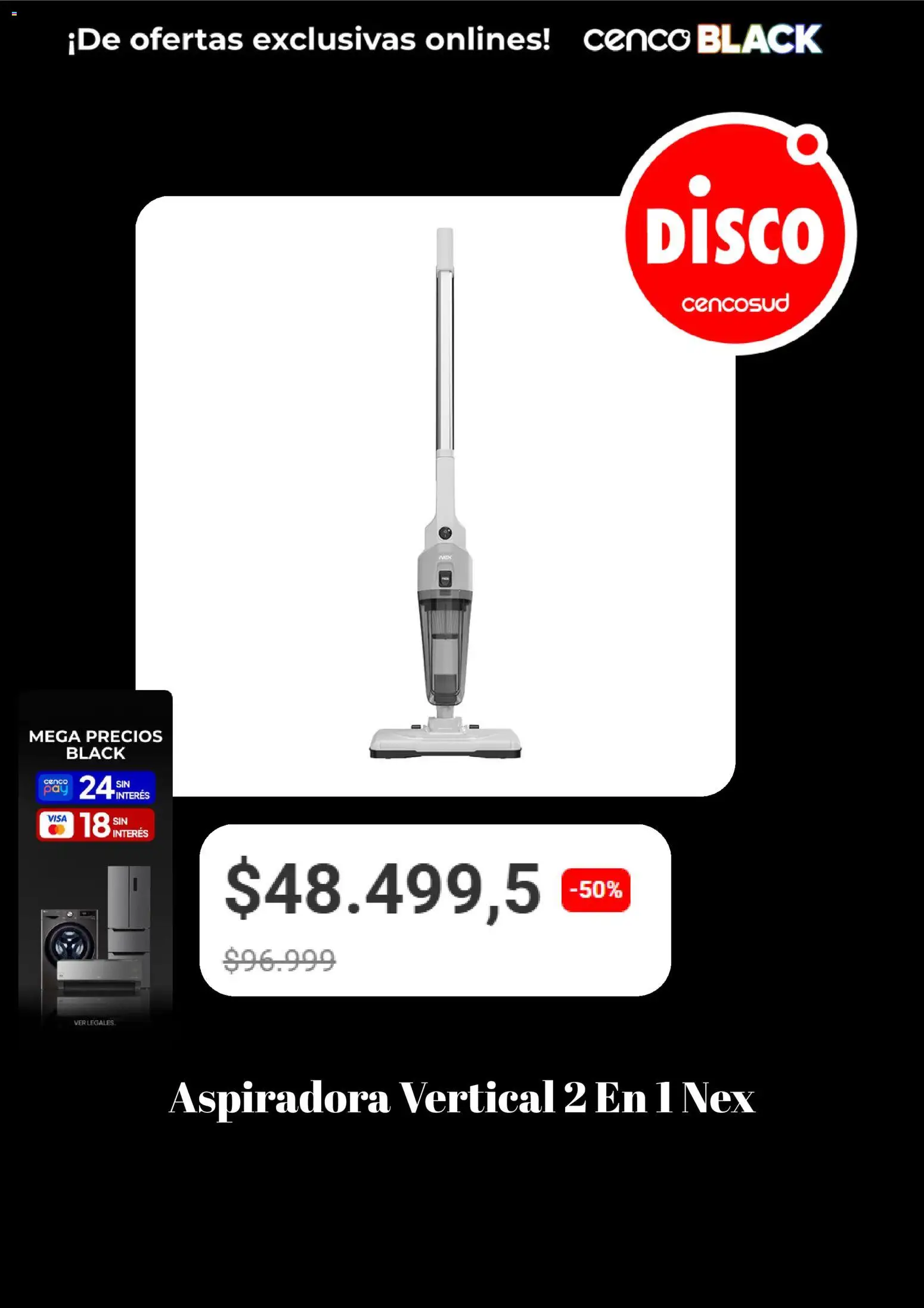 Vista previa del folleto de la tienda Disco válido desde el 28/09/2026 - Disco, Aspiradora, Aspiradora vertical