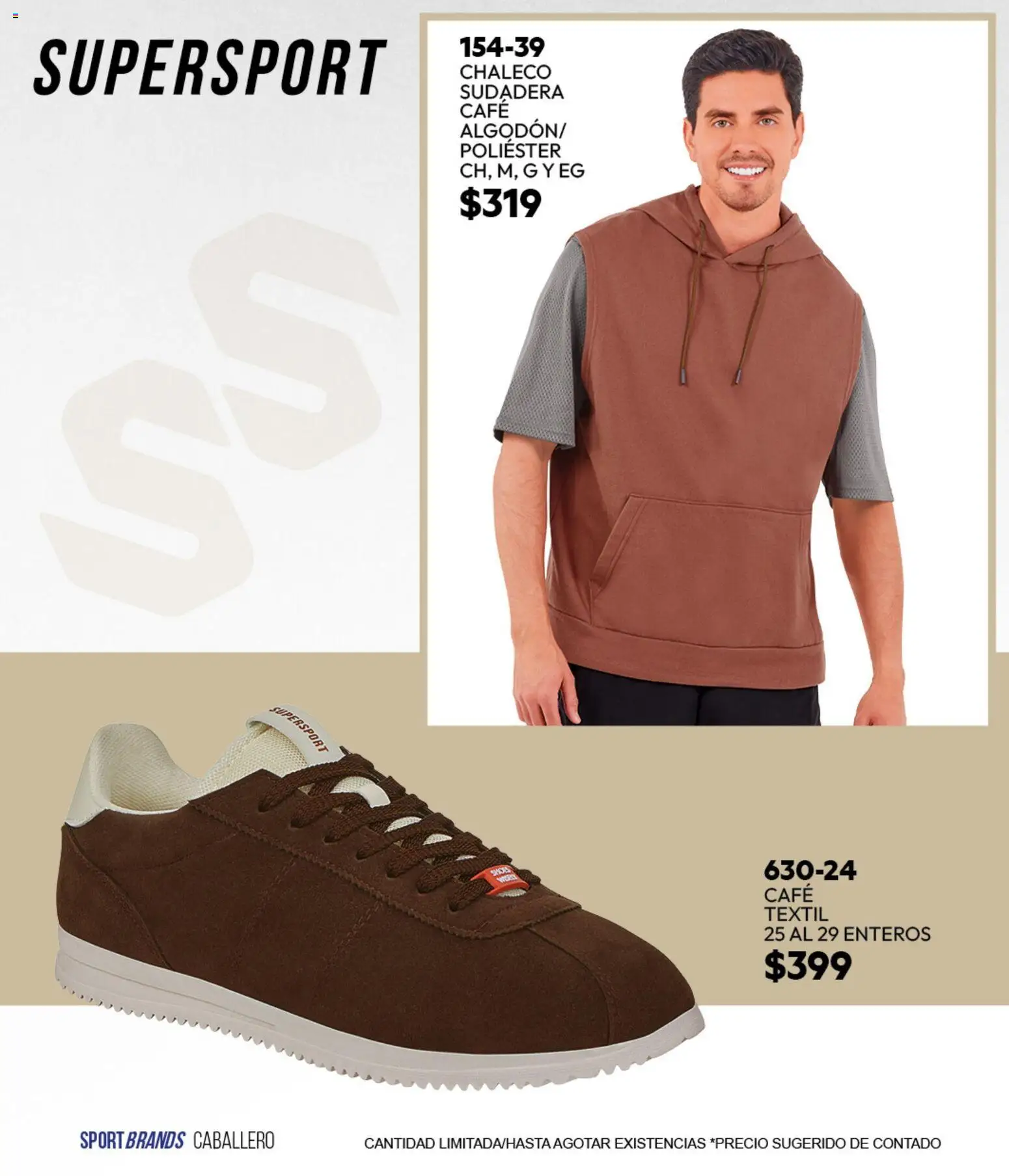 Vista previa las ofertas de la tienda Cklass - Cklass catálogo Sportbrands Verano Caballero desde el 05/03/2026 - Café, Sudadera, Chaleco