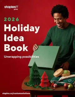 Un aperçu du dépliant Staples flyer - Holiday idea book du magasin Staples est valide à partir 10 sept. 2026