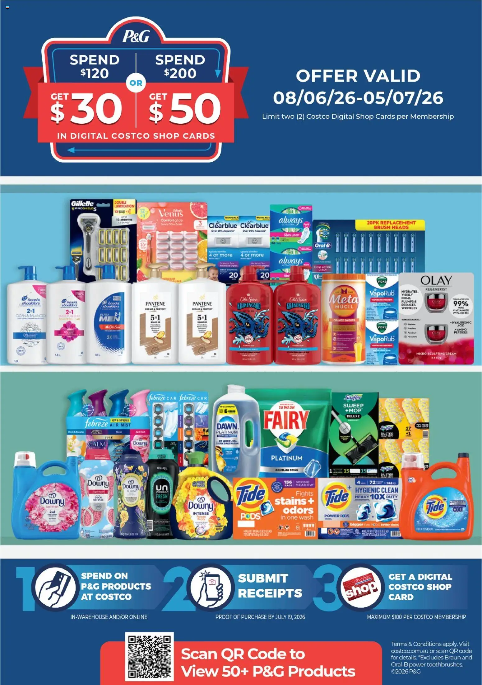 Preview of catalogue Costco Offer valid from shop Costco valid 08/06/2026 - Mop, Brush, Meadow, Shampoo, Cream, Digital, VapoRub