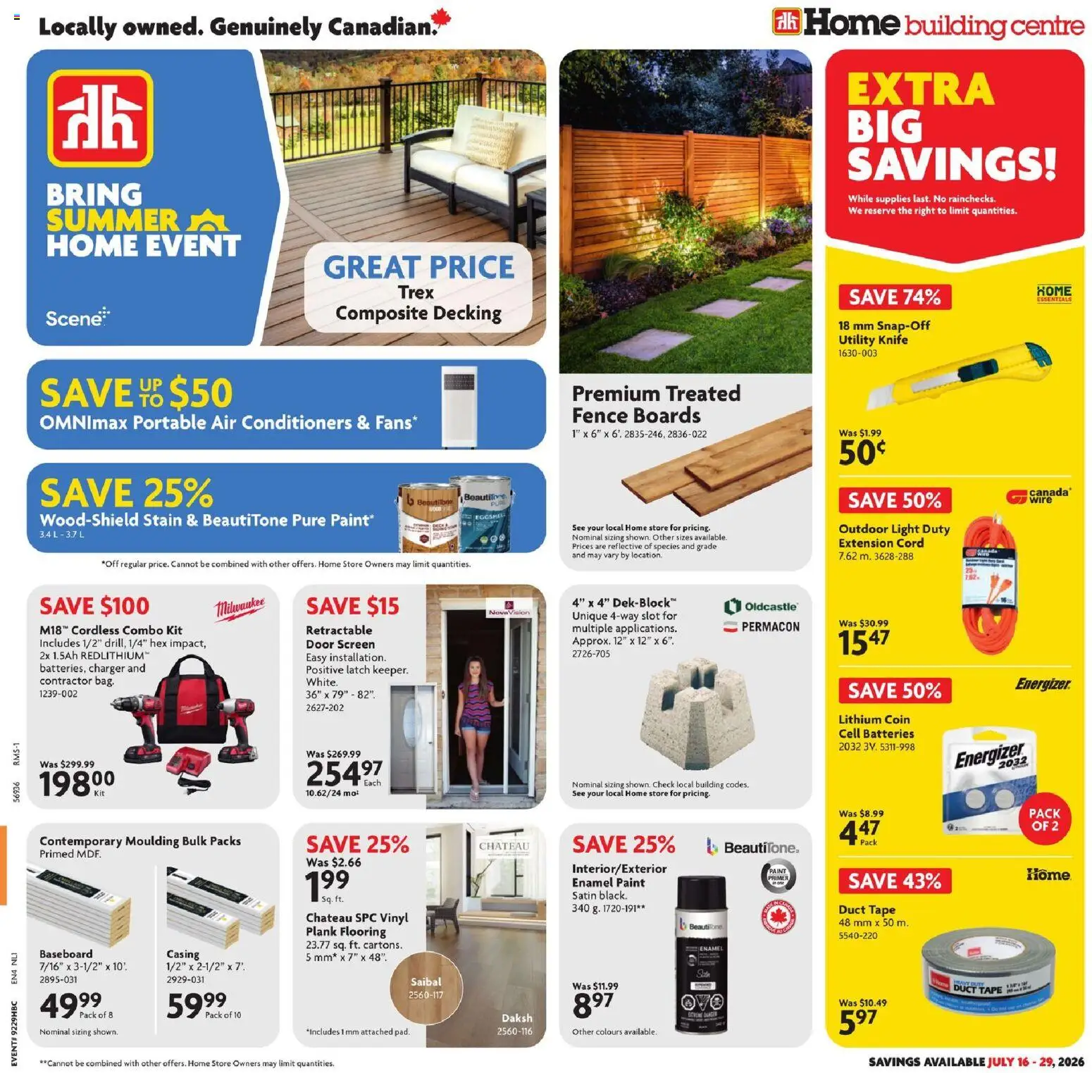 Preview of leaflet Home Hardware flyer - NL from shop Home Hardware is valid from Jul 16, 2026 - Batteries, Door