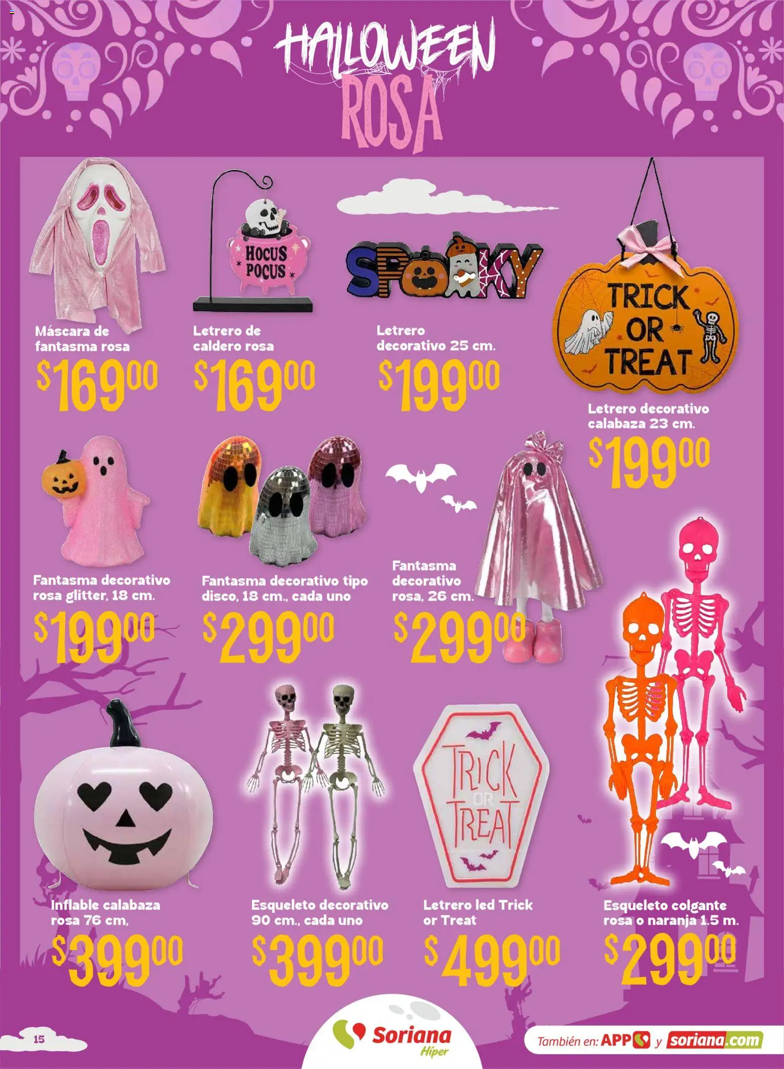 Vista previa las ofertas de la tienda Soriana - Soriana Híper - Halloween y Día de muertos desde el 01/10/2026 - Calabaza, Máscara