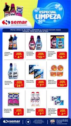 Pré-Visualização do folheto "Semar Supermercado ofertas Limpeza" da loja Semar Supermercado válido a partir de 15/09/2026