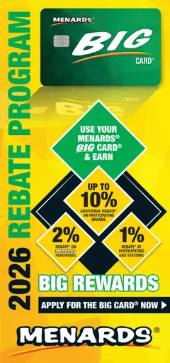 Ad Preview of Menards Big Rewards Catalog from 01/01/2026