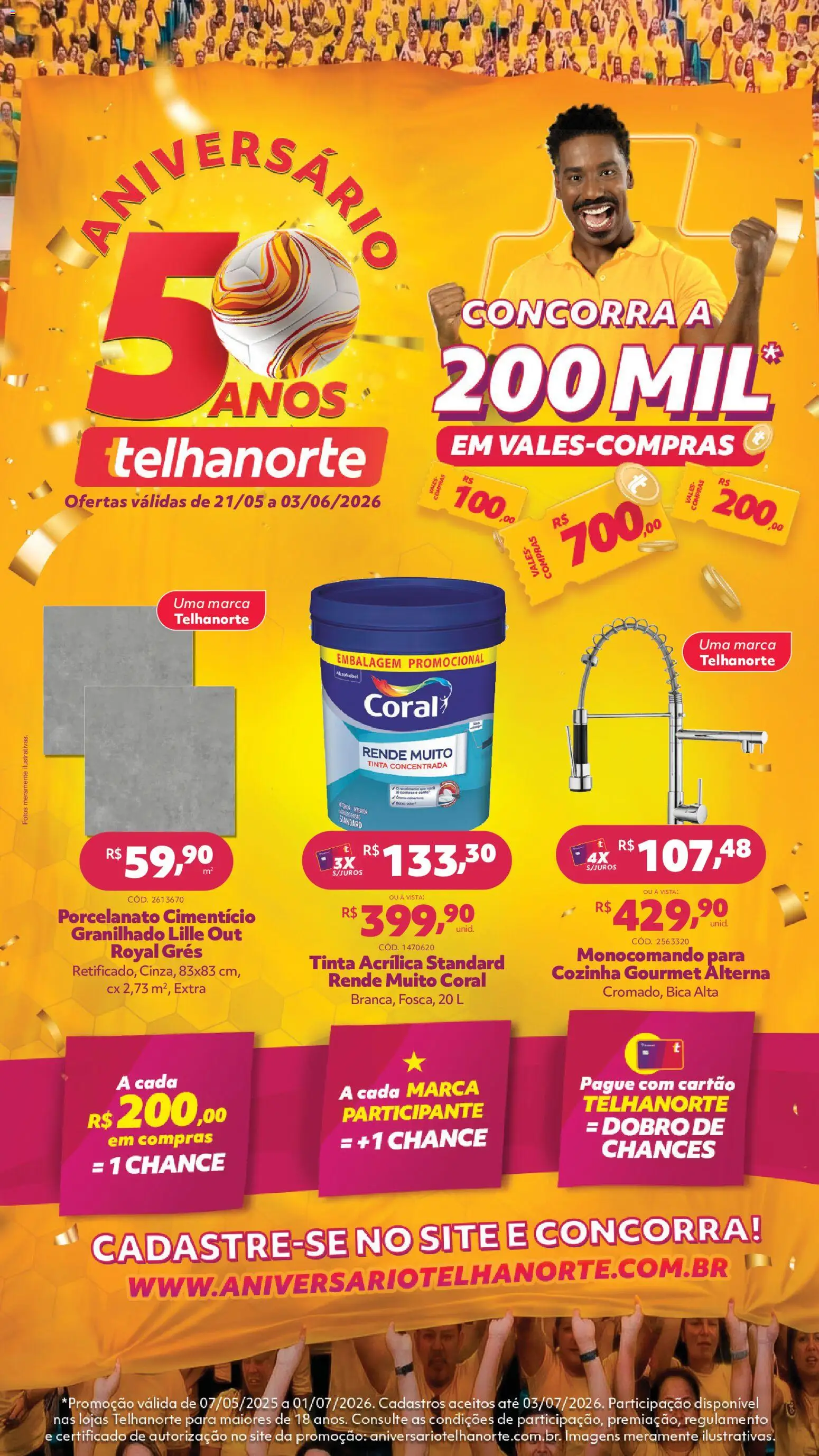 Pré-Visualização do folheto "Telhanorte - Ofertas atuais" da loja Telhanorte válido a partir de 21/05/2026