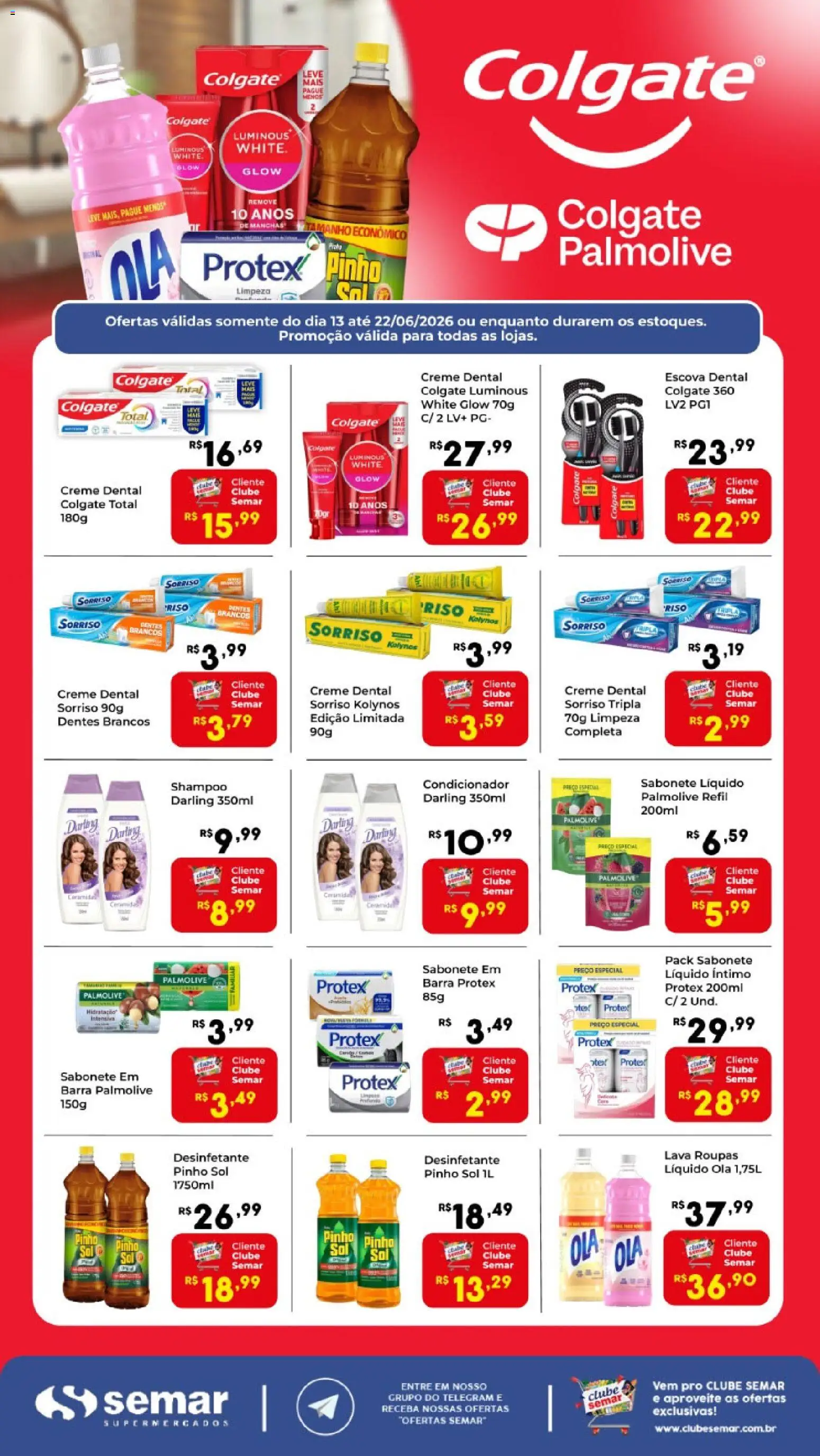Pré-Visualização do folheto "Semar Supermercado ofertas Colgate" da loja Semar Supermercado válido a partir de 13/06/2026
