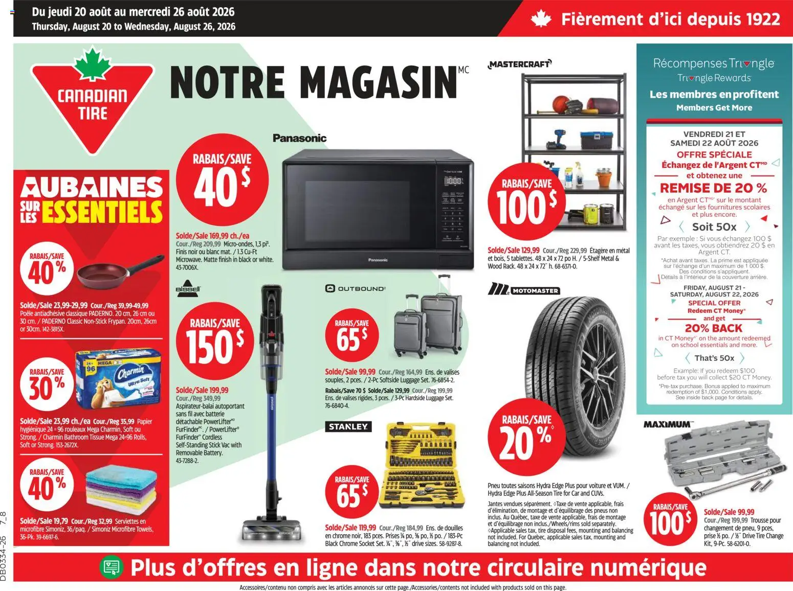 Preview of leaflet Canadian Tire circulaire from shop Canadian Tire is valid from Aug 20, 2026