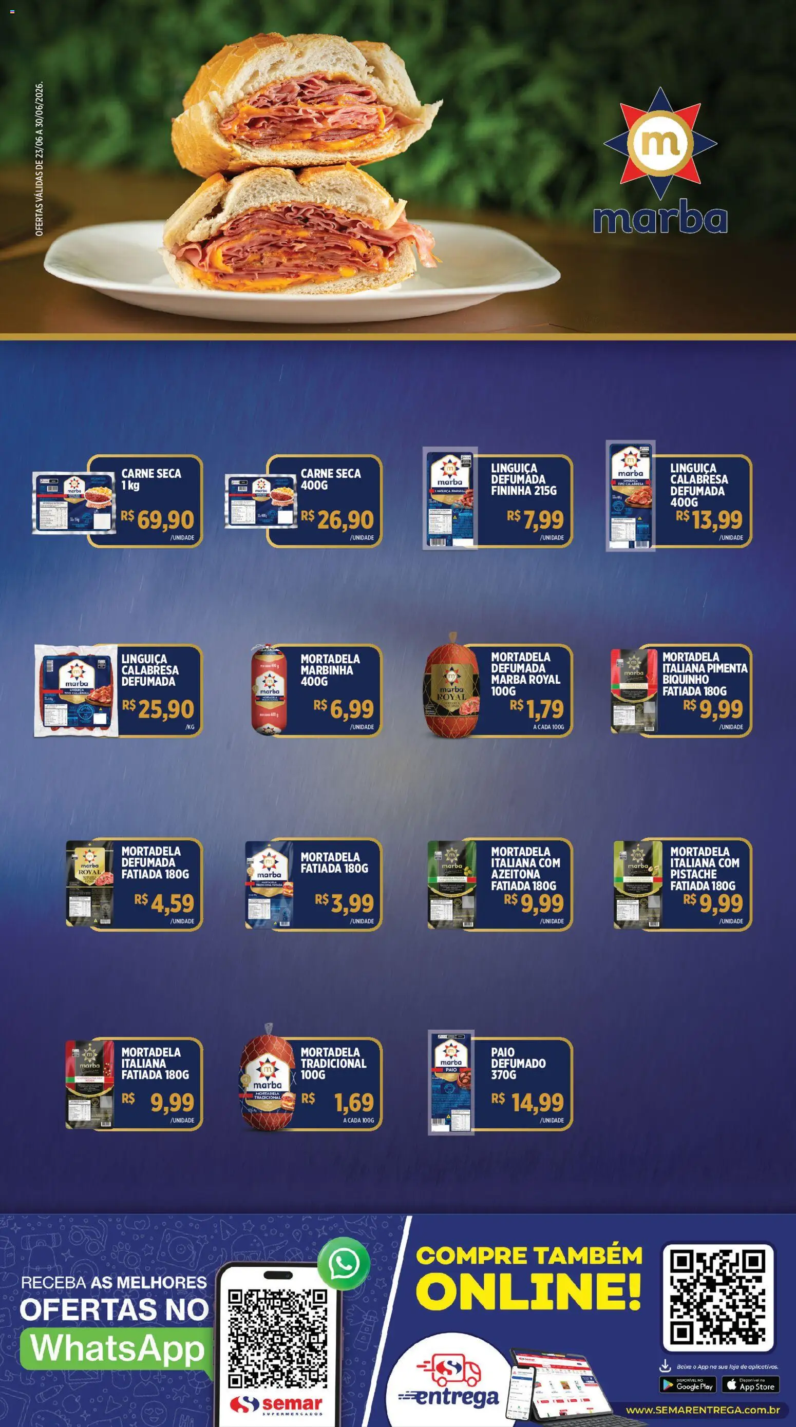 Pré-Visualização do folheto "Semar Supermercado ofertas Marba" da loja Semar Supermercado válido a partir de 23/06/2026