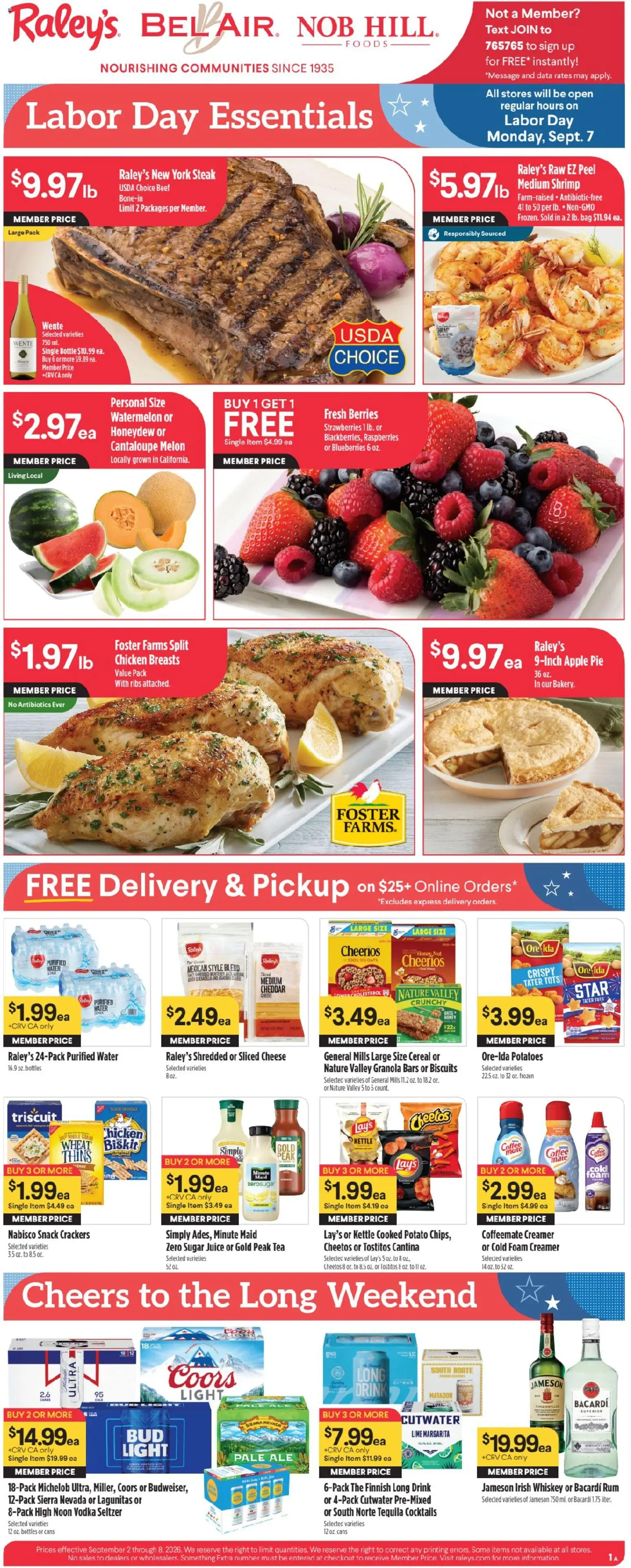 Ad Preview of Raley's Raley's Weekly Ad from 09/02/2026
