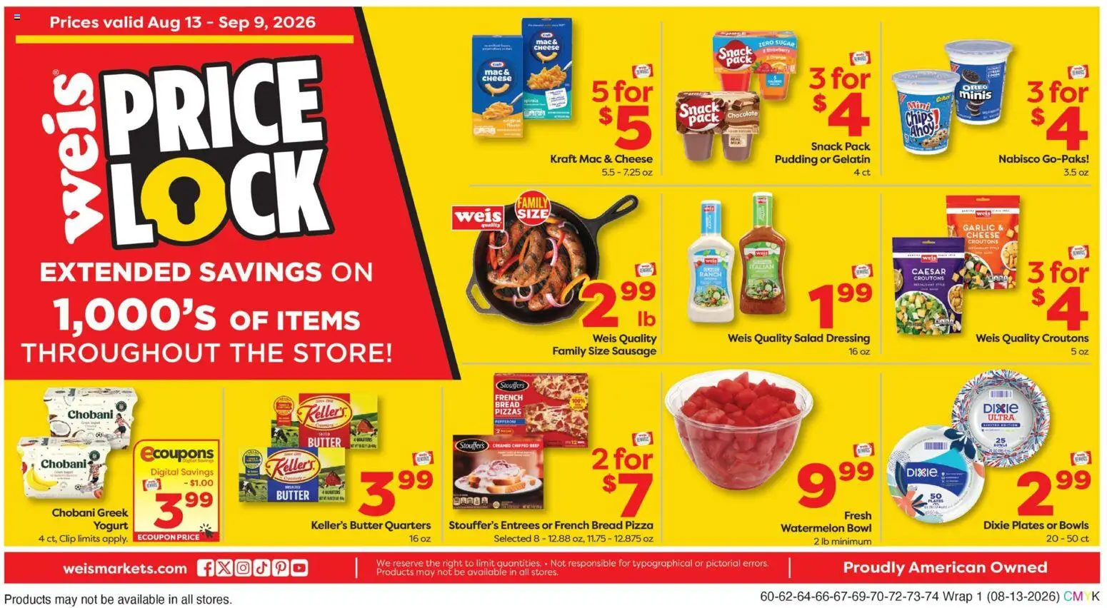 Ad Preview of Weis Weis Weekly Circular - MD from 08/13/2026