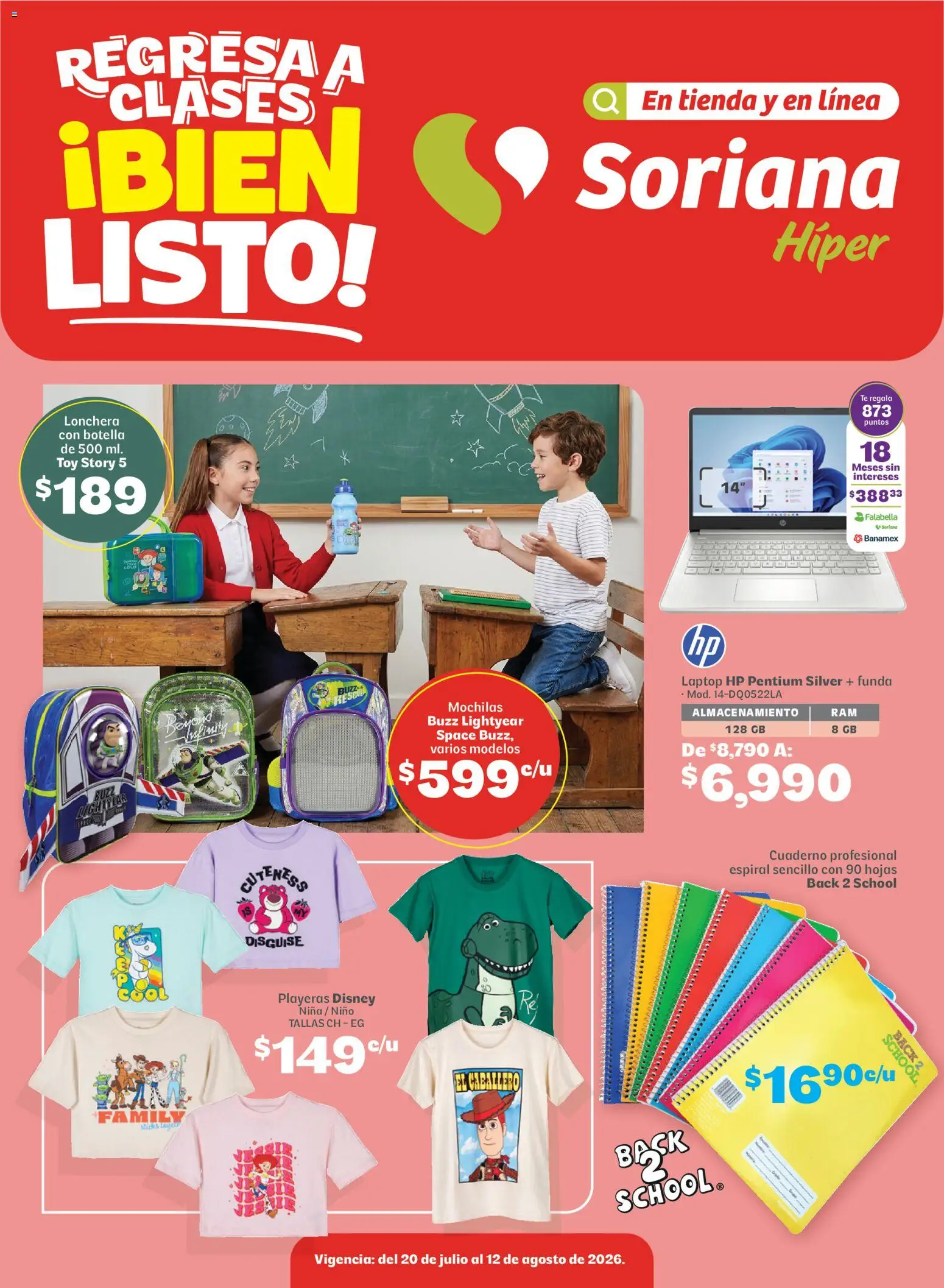 Vista previa las ofertas de la tienda Soriana - Soriana Regresa a clases ¡Bien listo! Híper Nacional desde el 20/07/2026 