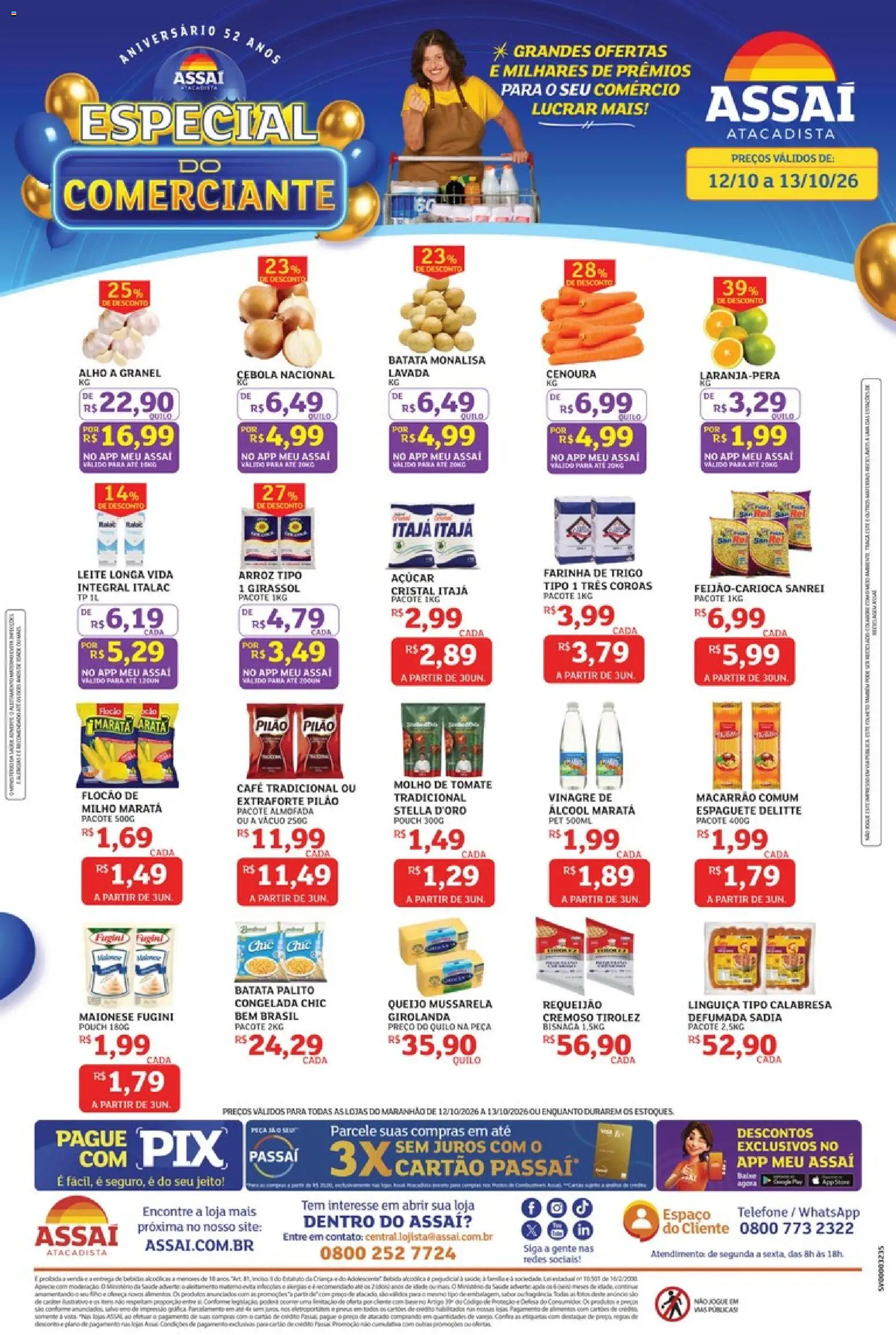 Pré-Visualização do folheto "Assaí Atacadista ofertas - MA" da loja Assaí Atacadista válido a partir de 12/10/2026