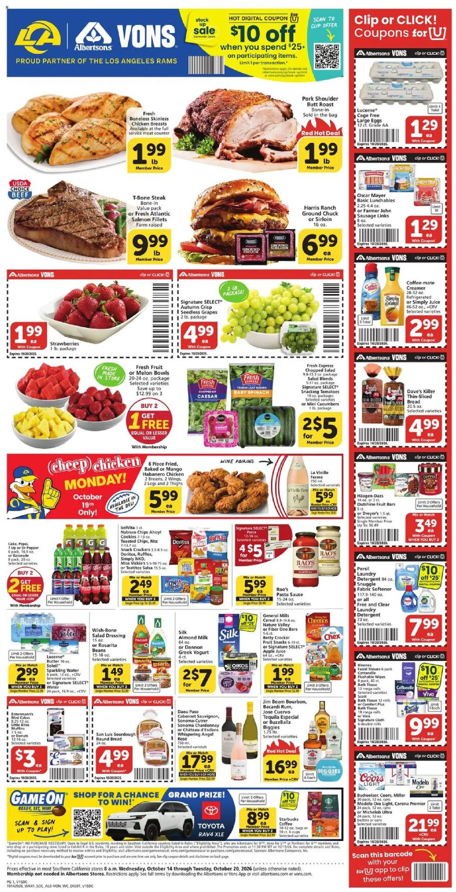 Ad Preview of Vons Vons Weekly Ad from 10/14/2026
